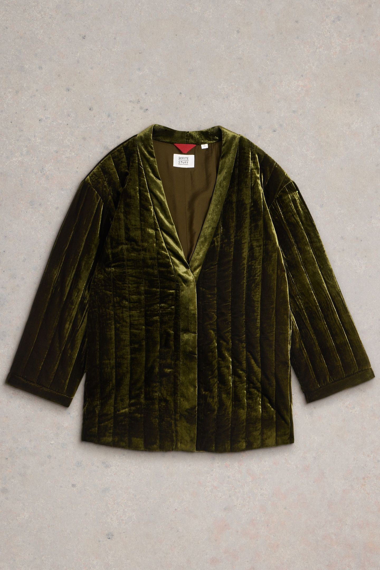 OPAL VELVET KIMONO JACKET KHAKI GRN 3
