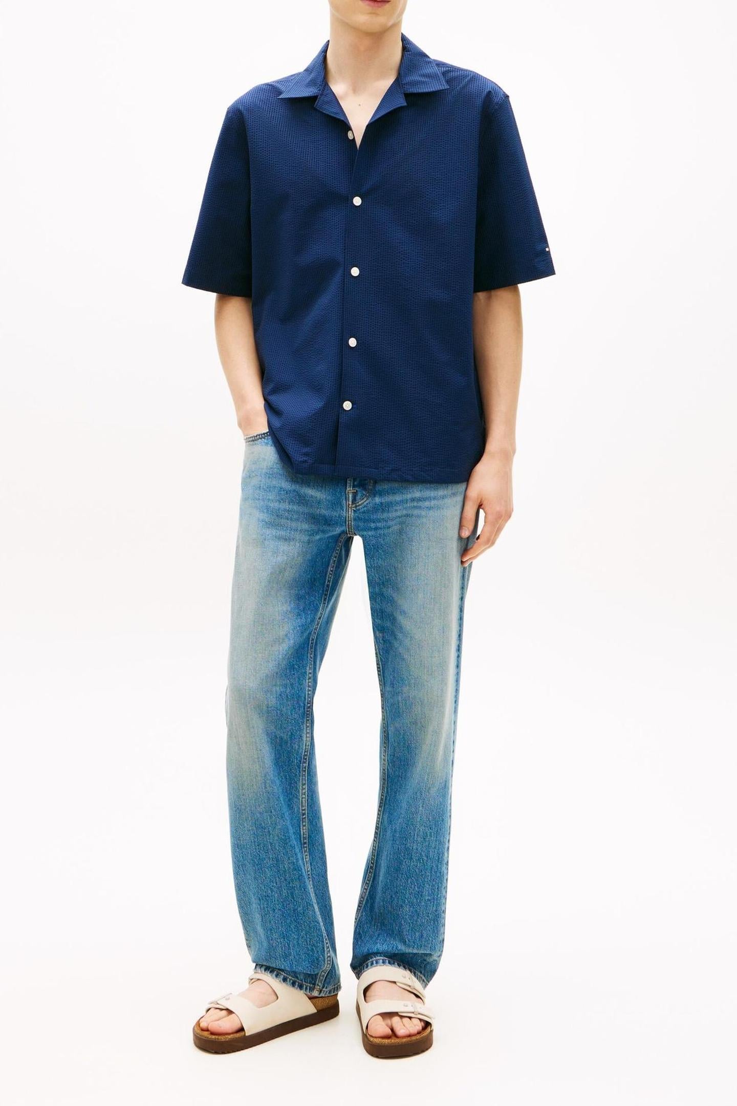 PERFORMANCE SEERSUCK CARBON NAVY/BLACK STRIPE 1
