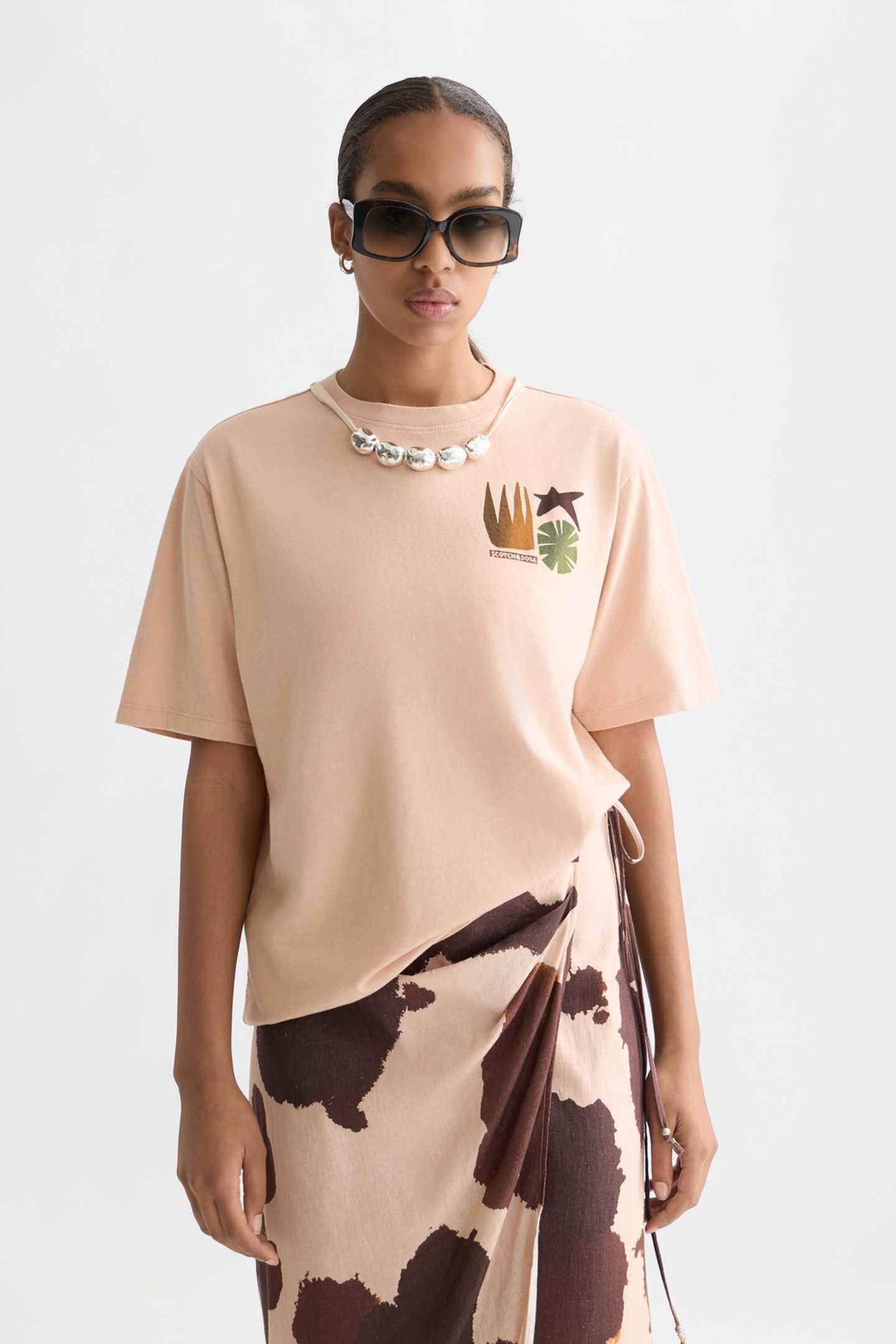 FRONT BACK ARTWORK LOOSE-FIT T-SHIRT ROSE DUST 1