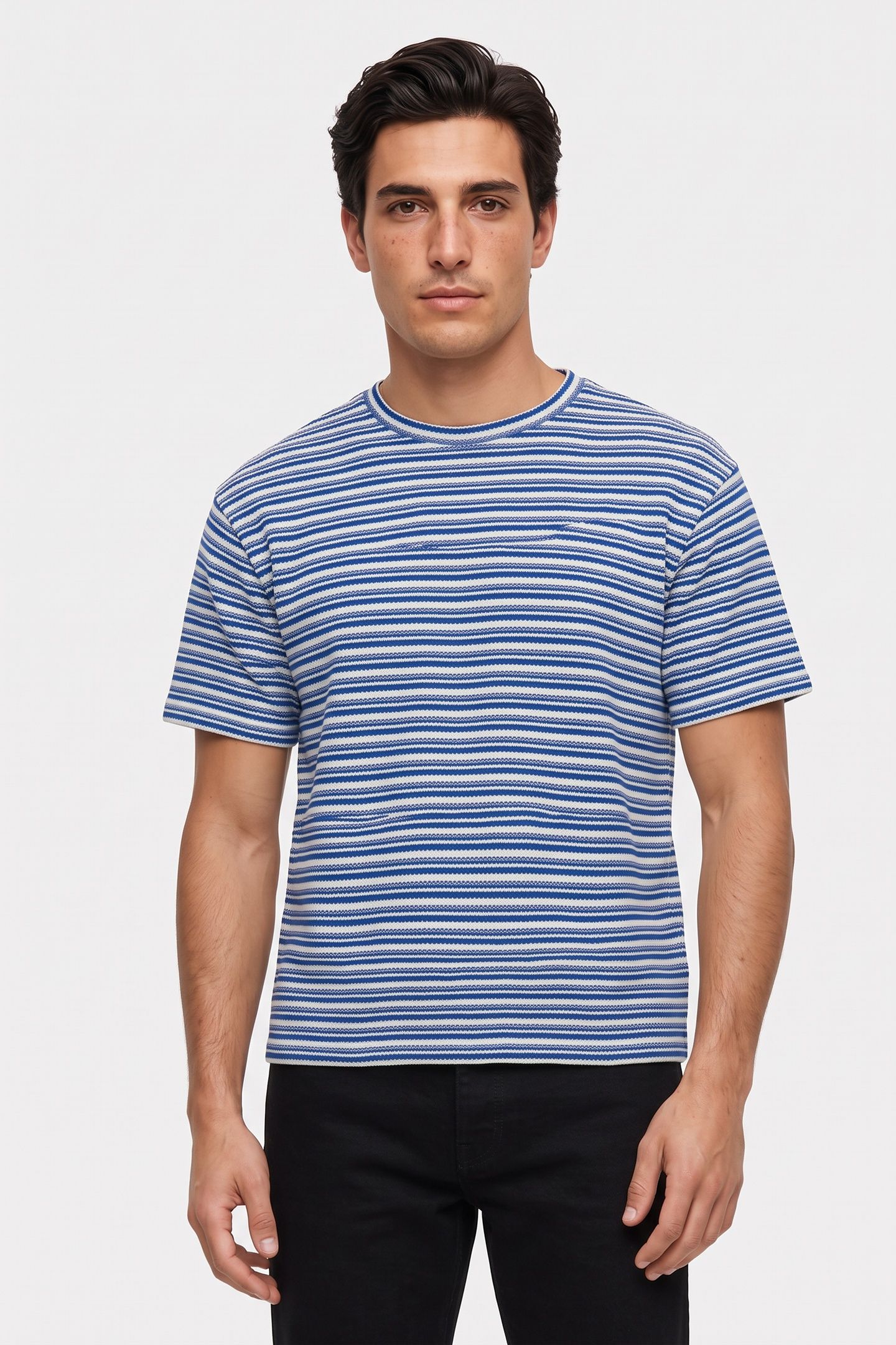 UNISEX T-SHIRT RAYAN BLUE/WHITE 1