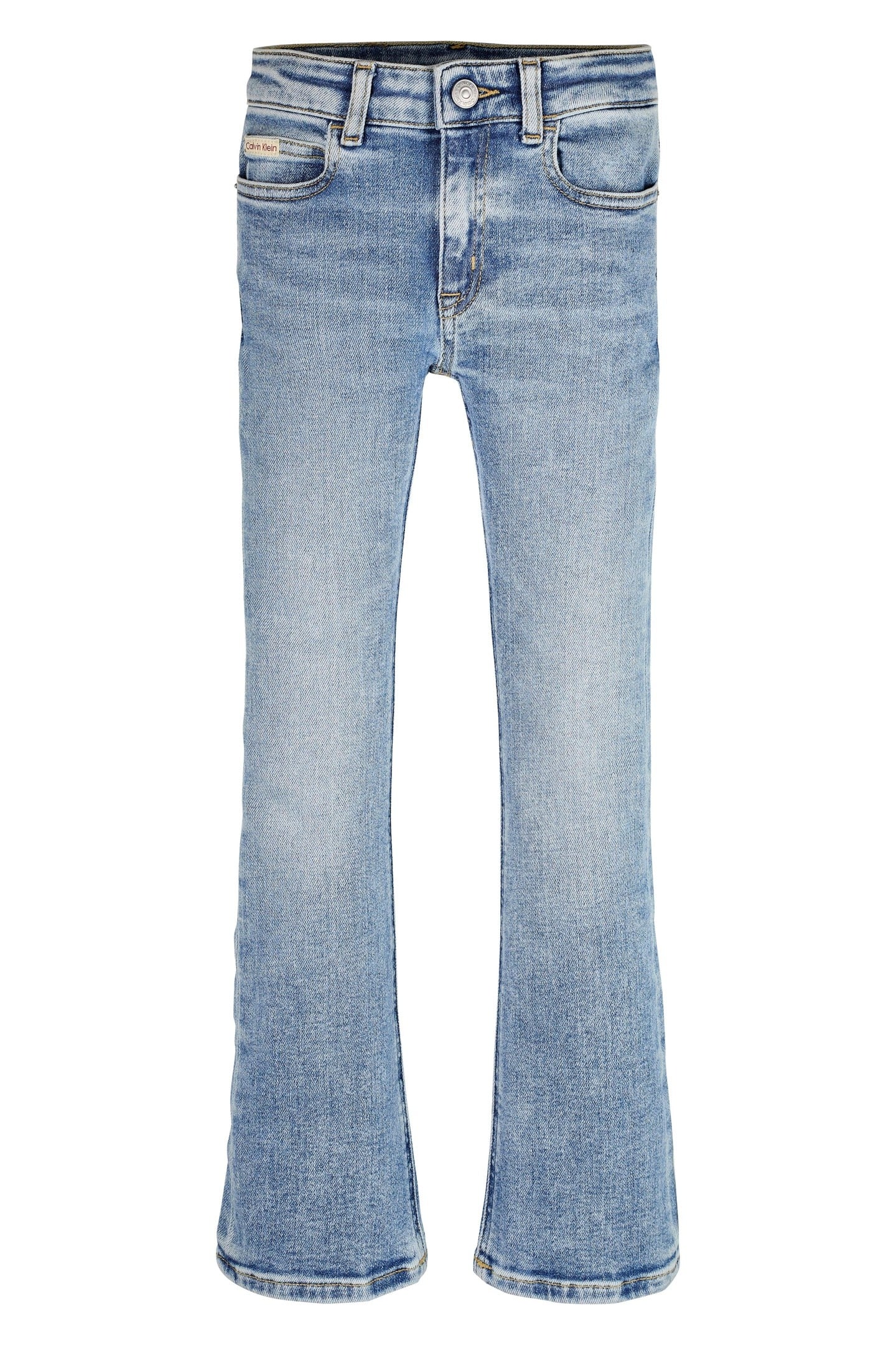 GIRLS MID RISE FLARE OCEAN BLUE STRETCH 1