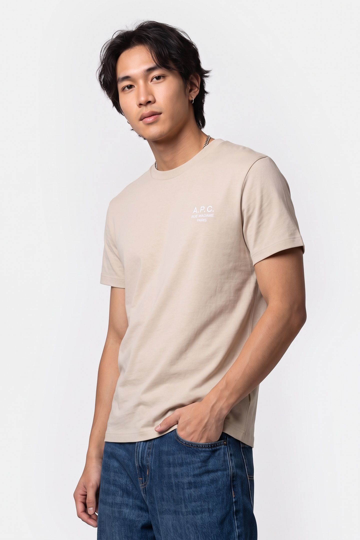 UNISEX T-SHIRT STANDARD RUE MADAME PUTTY/WHITE 3