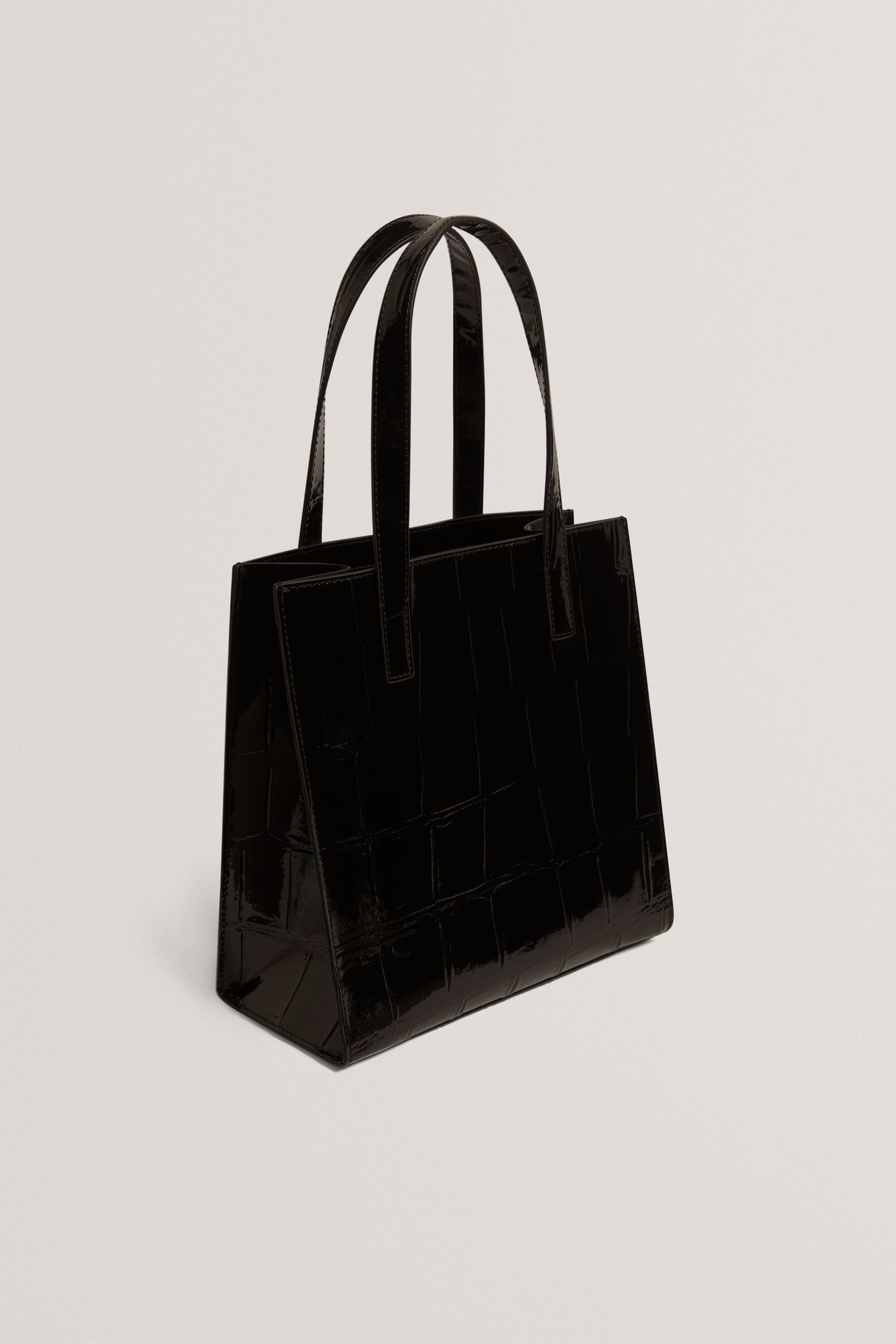 CROC EFFECT SMALL ICON BAG BLACK 3