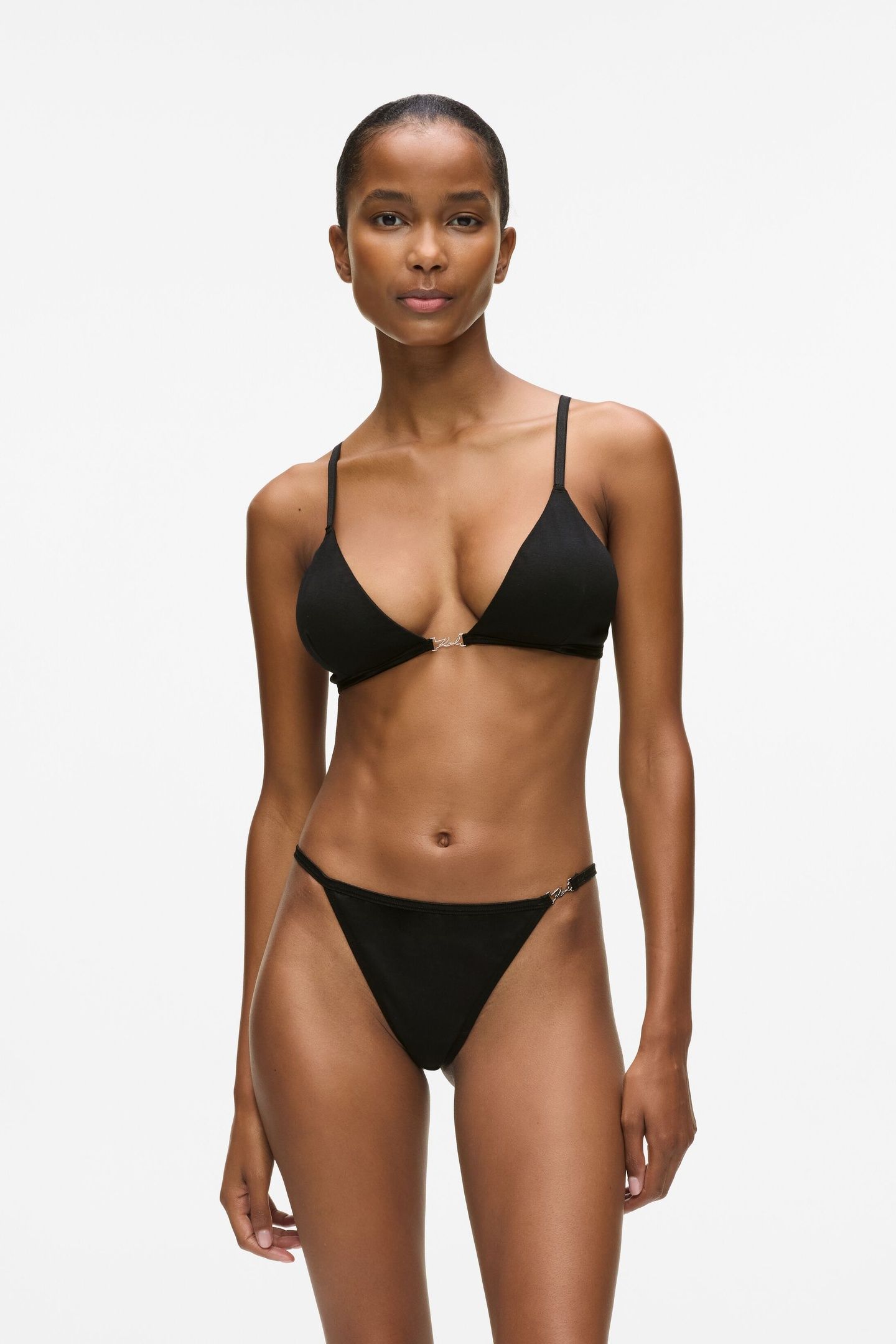SIGNATURE HIGH LEG THONG BLACK 1