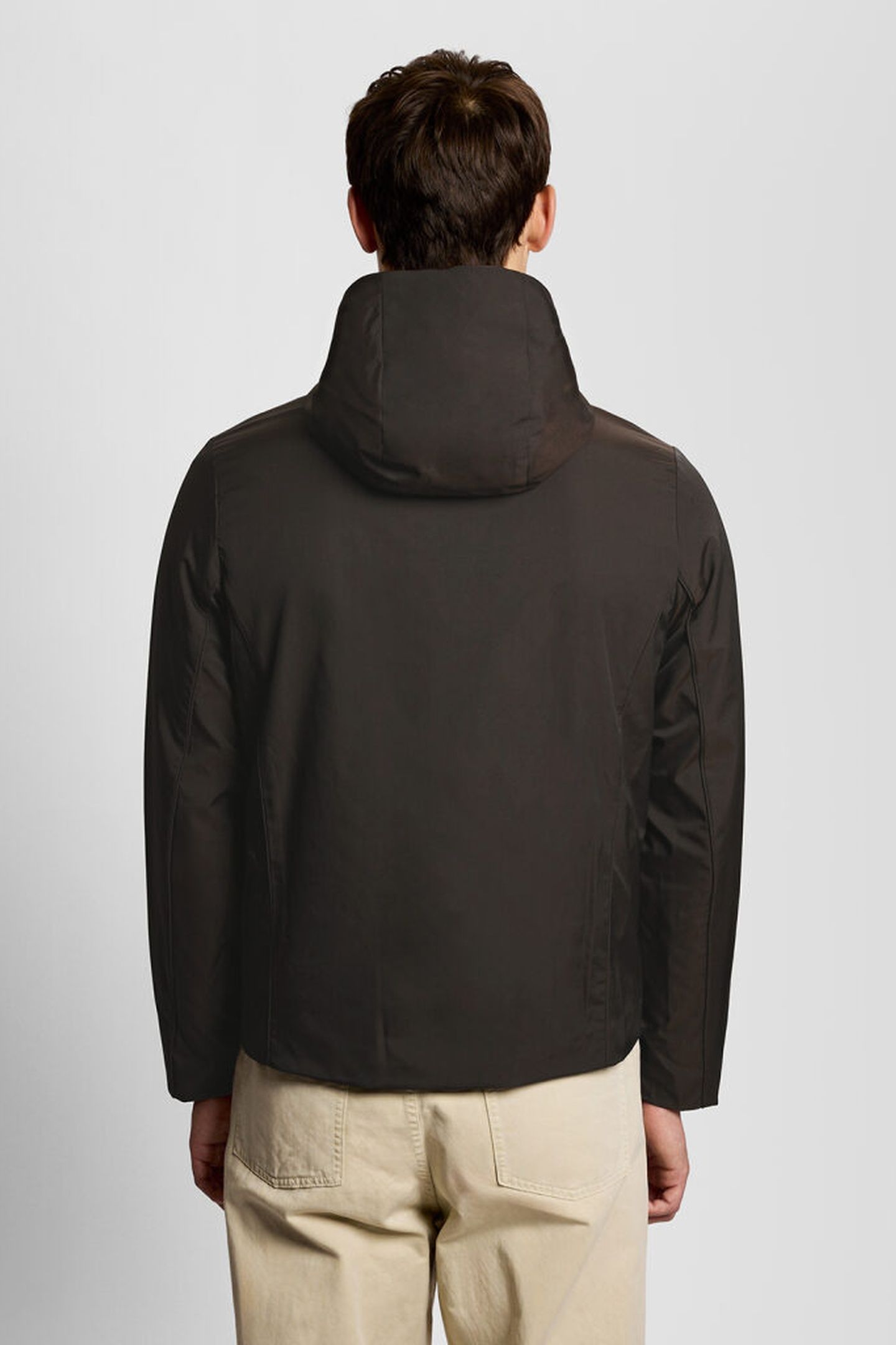 NYLON ZIP THROUGH HOODED JACKET LICORICE 2