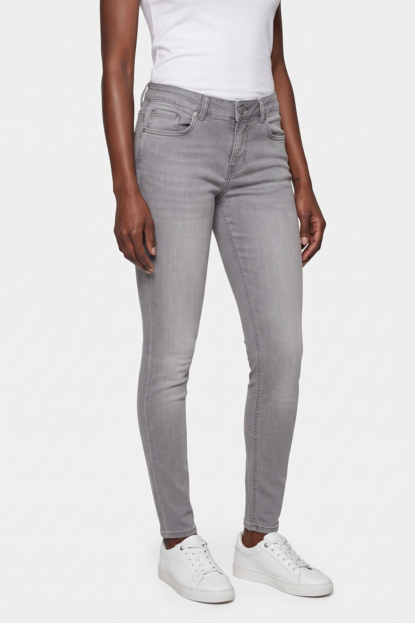 BOHEMIENNE MID RISE SKINNY JEANS GREY ROOTS 1