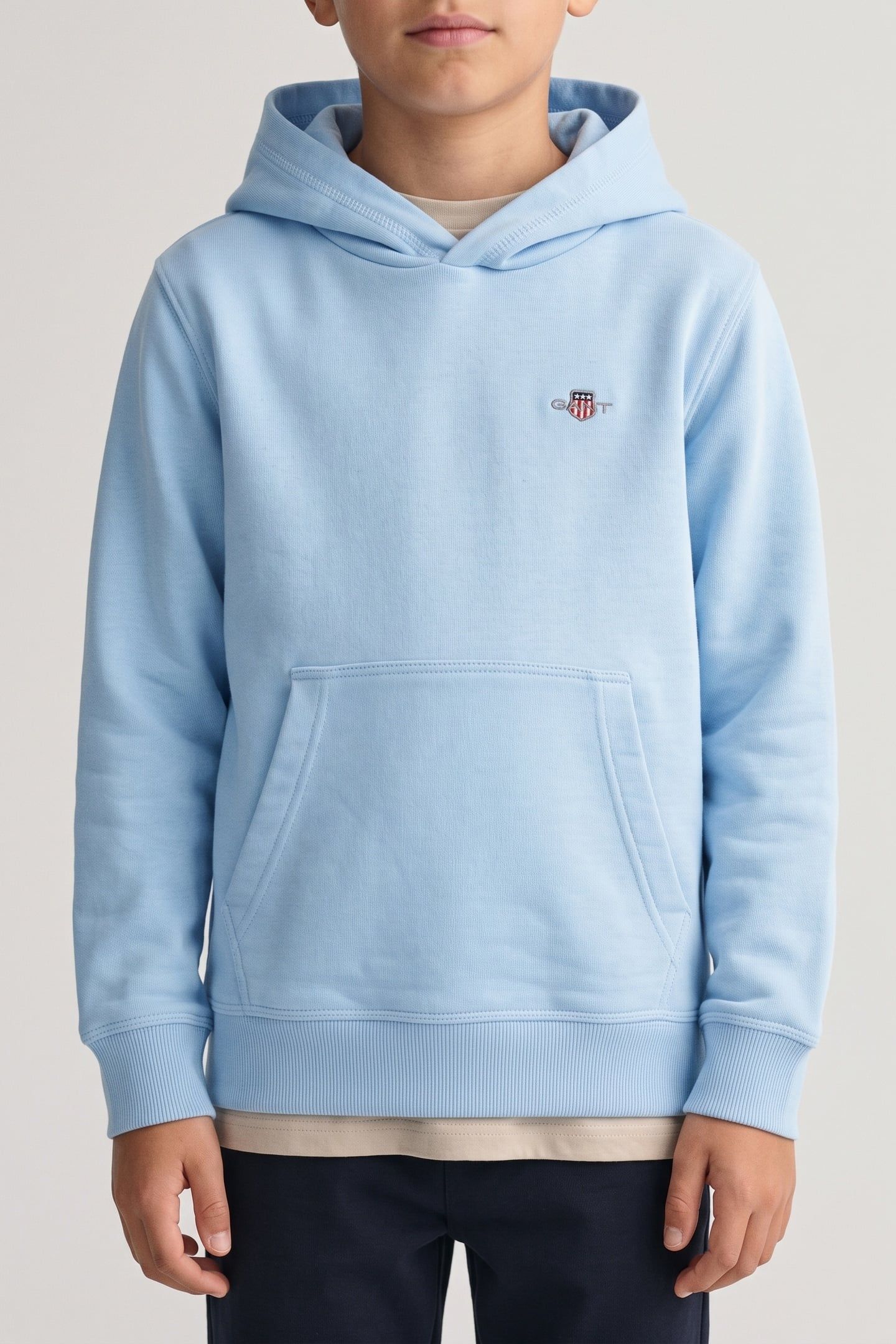 KIDS UNISEX SHIELD SWEAT HOODIE SKY BLUE 1