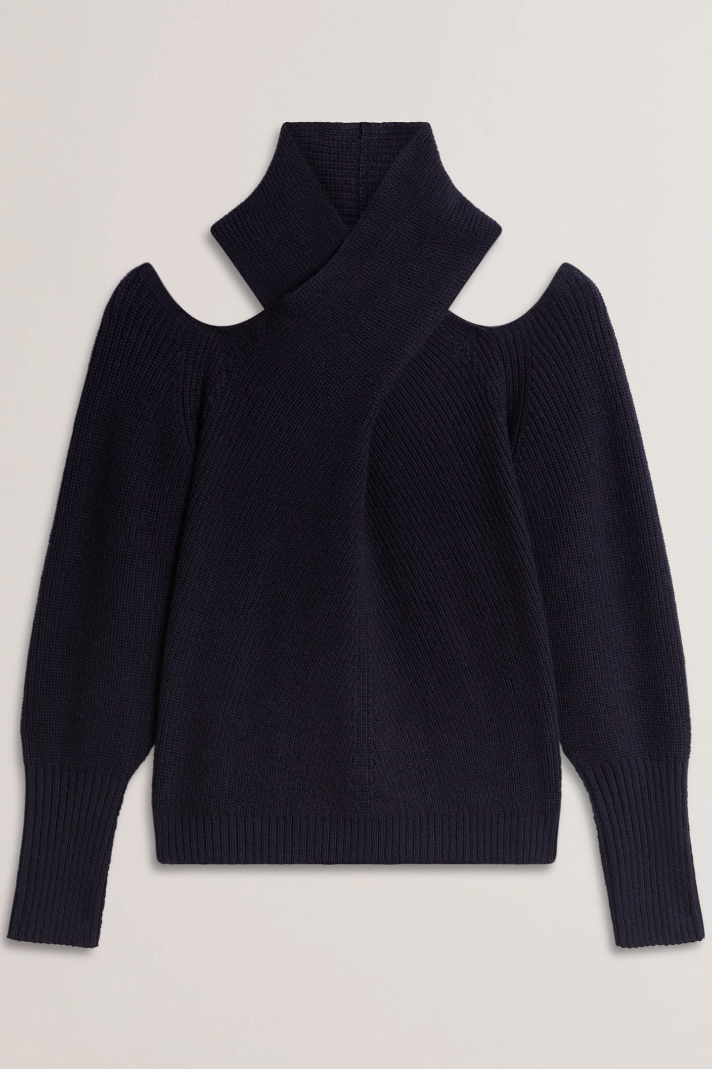 ELANAA CUT OUT DETAIL KNIT SWEATER NAVY 3