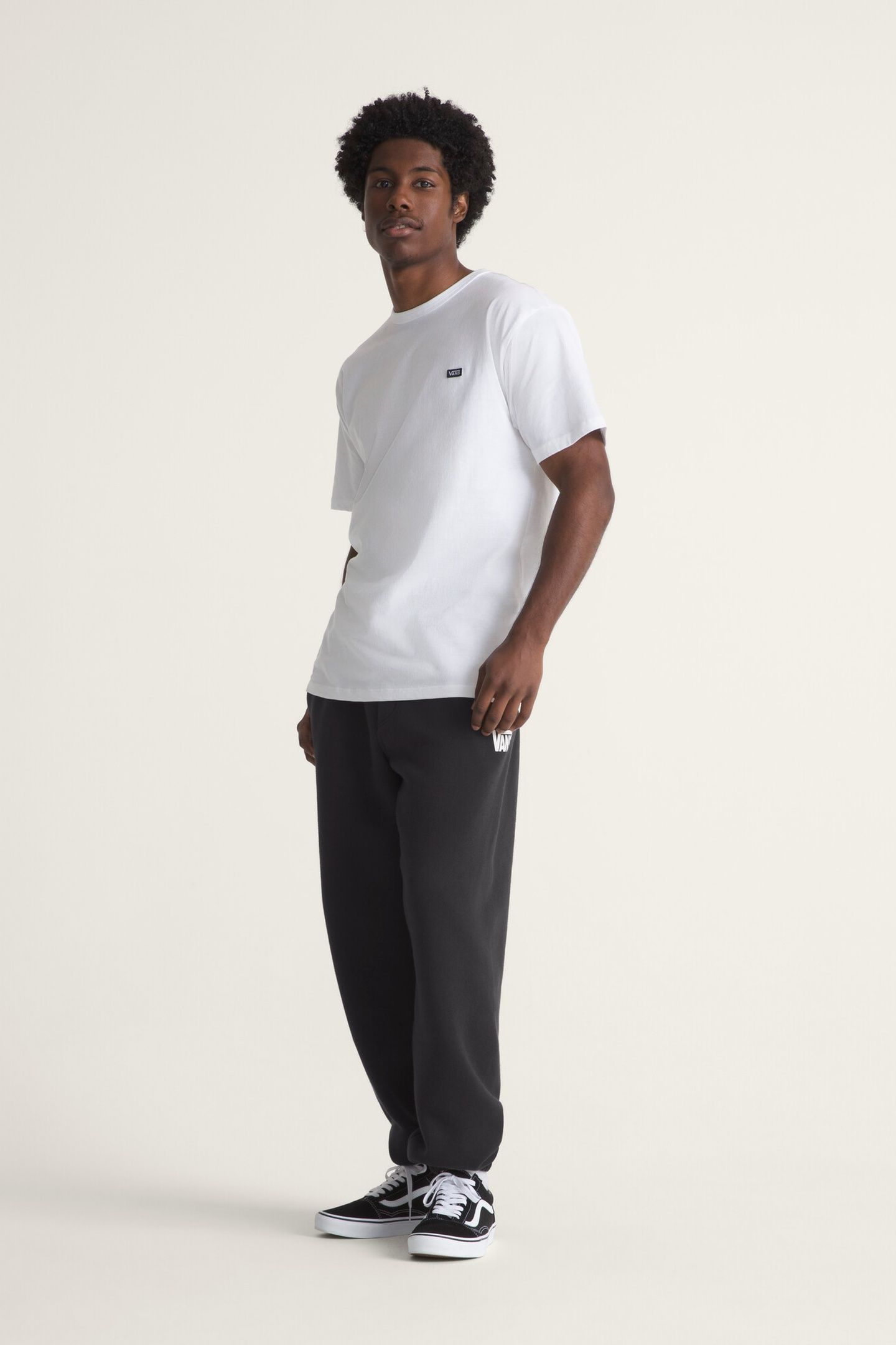 STRETCH LOGO FLEECE PANT II BLACK/WHITE 1
