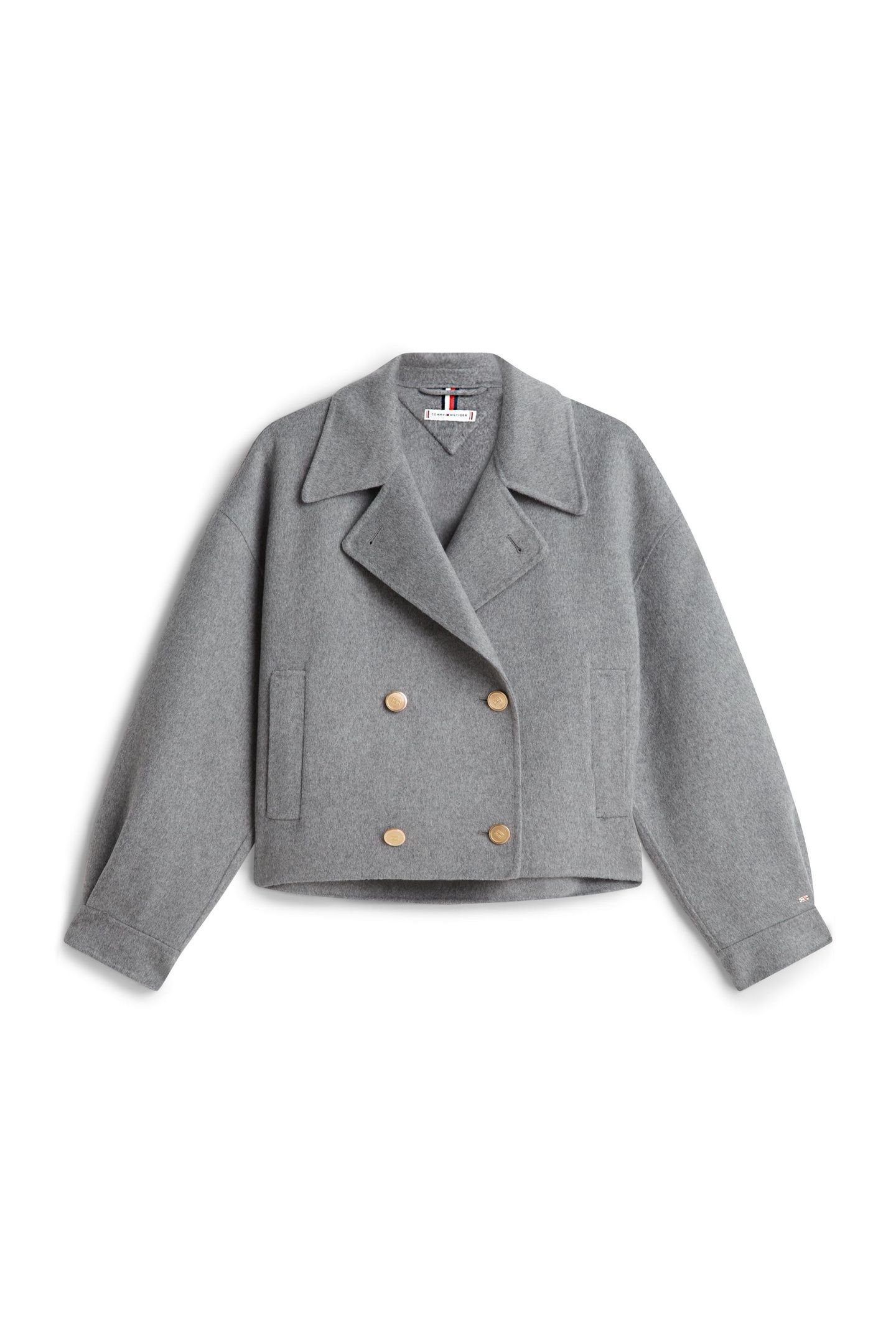 DF WOOL GOLD BUTTON MED HEATHER GREY 4