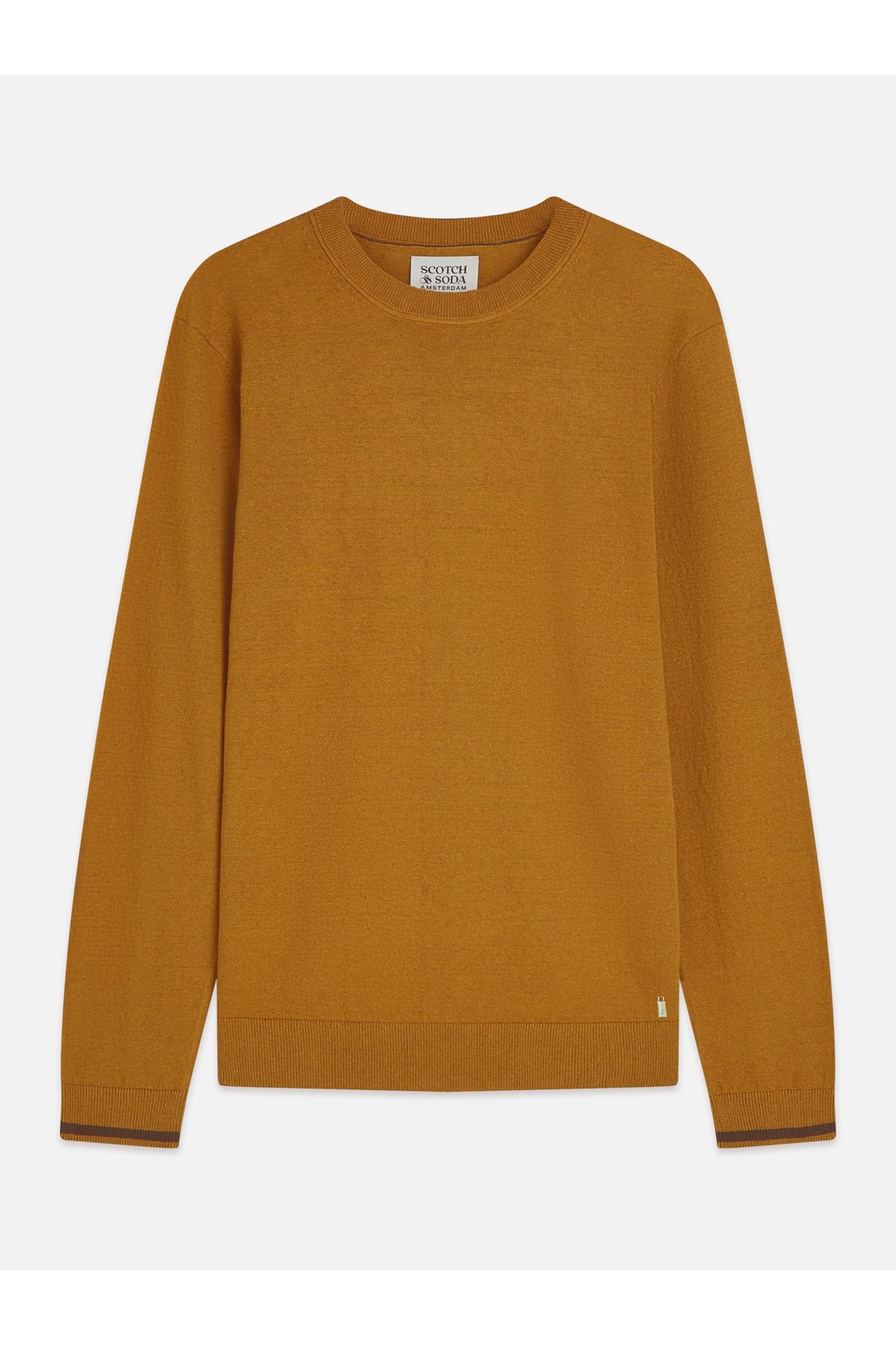 LINENBLEND REGULARFIT PULLOVER MEDIUM BROWN 1