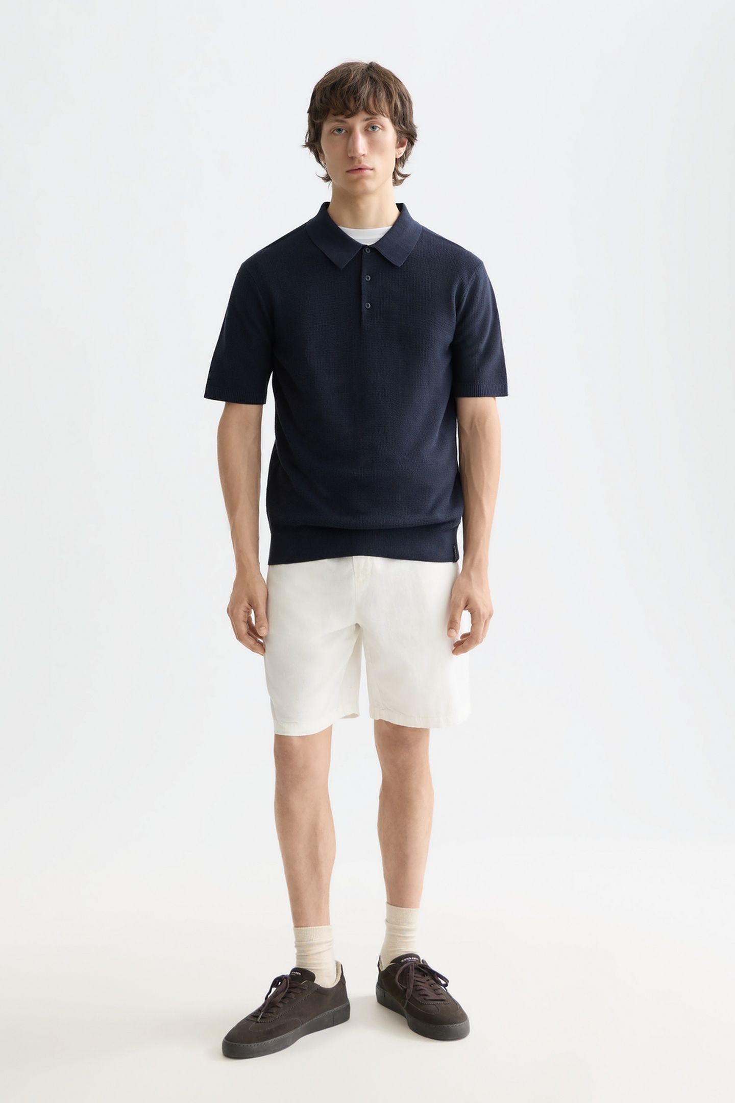 CORE - STRUCTURED KNITTED REGULAR-FIT POLO NAVY 3