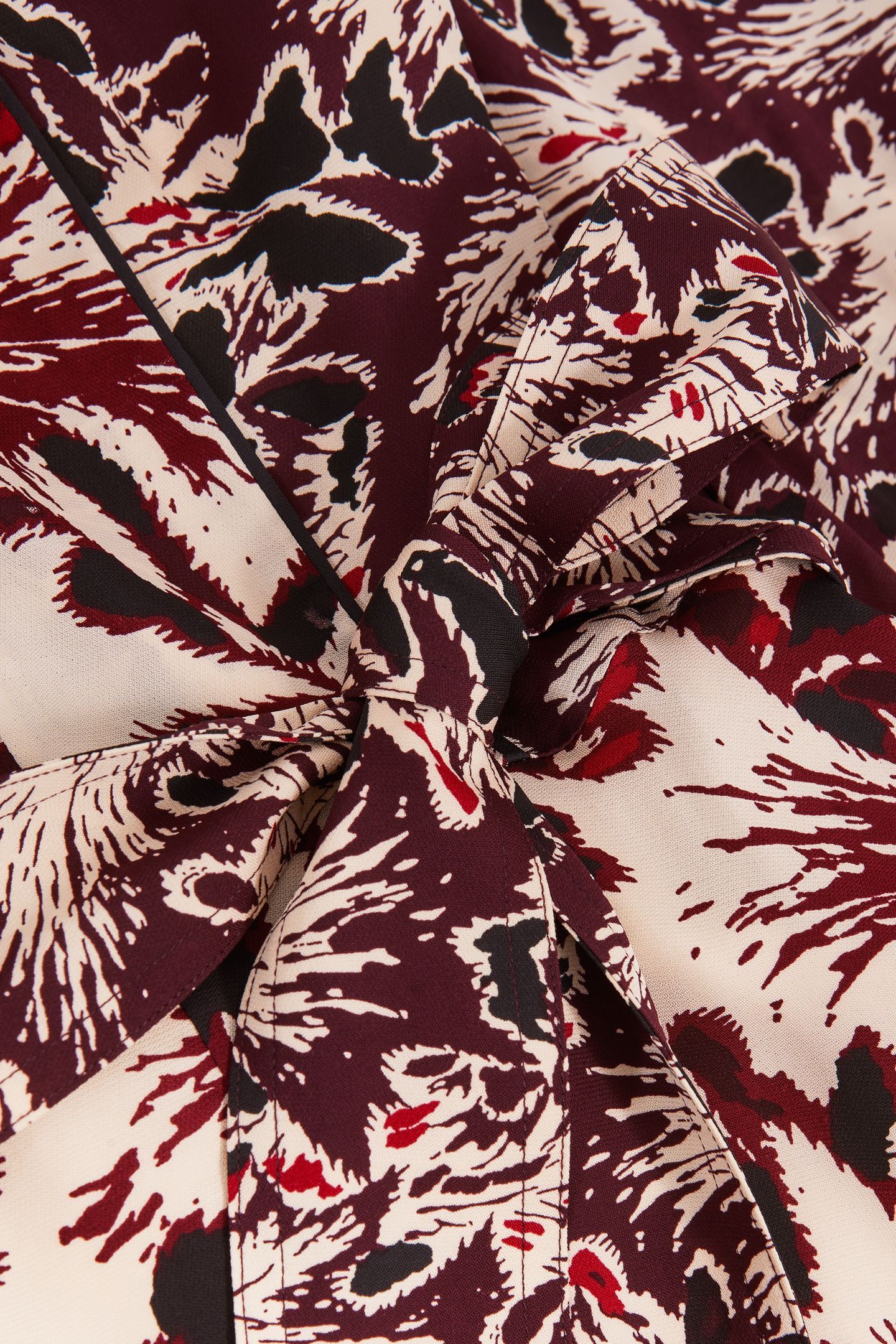 PRINTED FLIPPY DRESS BURGUNDY/CREAM 5