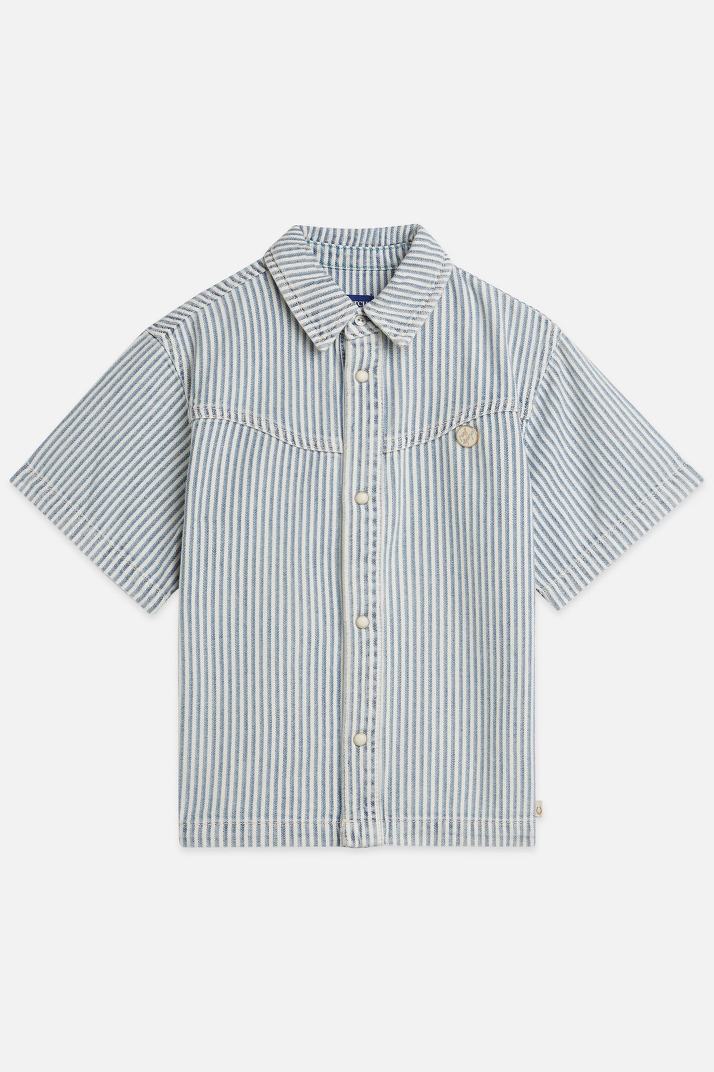 GIRLS SHORTSLEEVE DENIM SHIRT NAVY 1