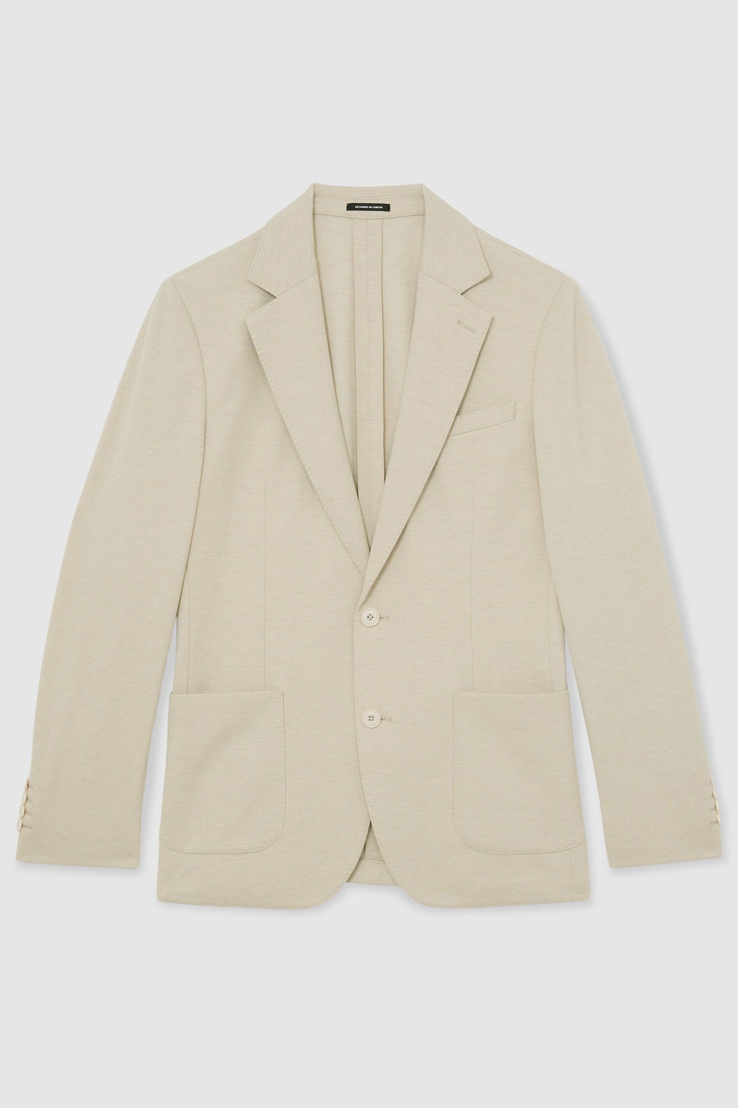 SB 2B NOTCH TEXTURED JERSEY BLAZER STONE 4