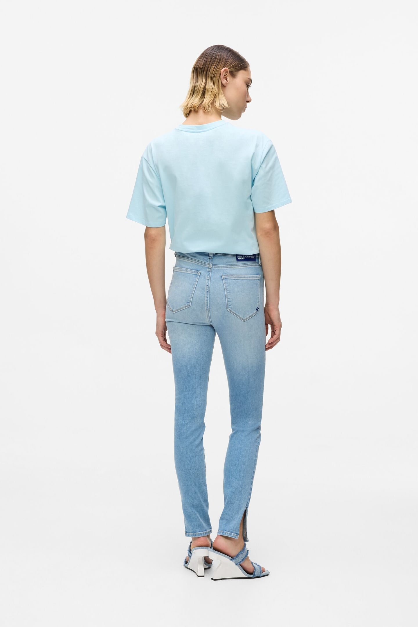 KLJ HR SKINNY W/ SPLIT BRIGHT BLUE 2