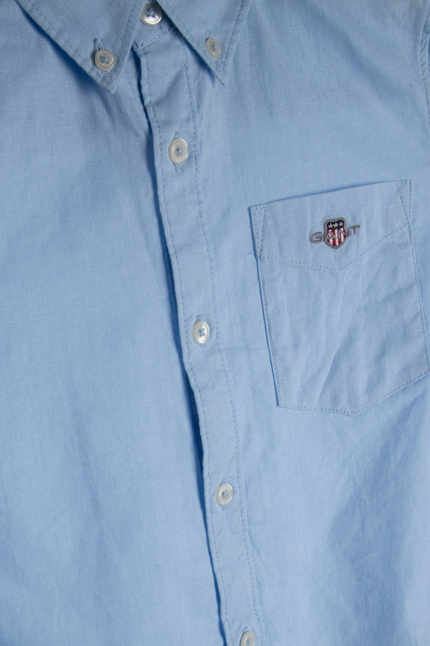 TEEN BOYS SHIELD LINEN BLEND SHIRT SKY BLUE 4