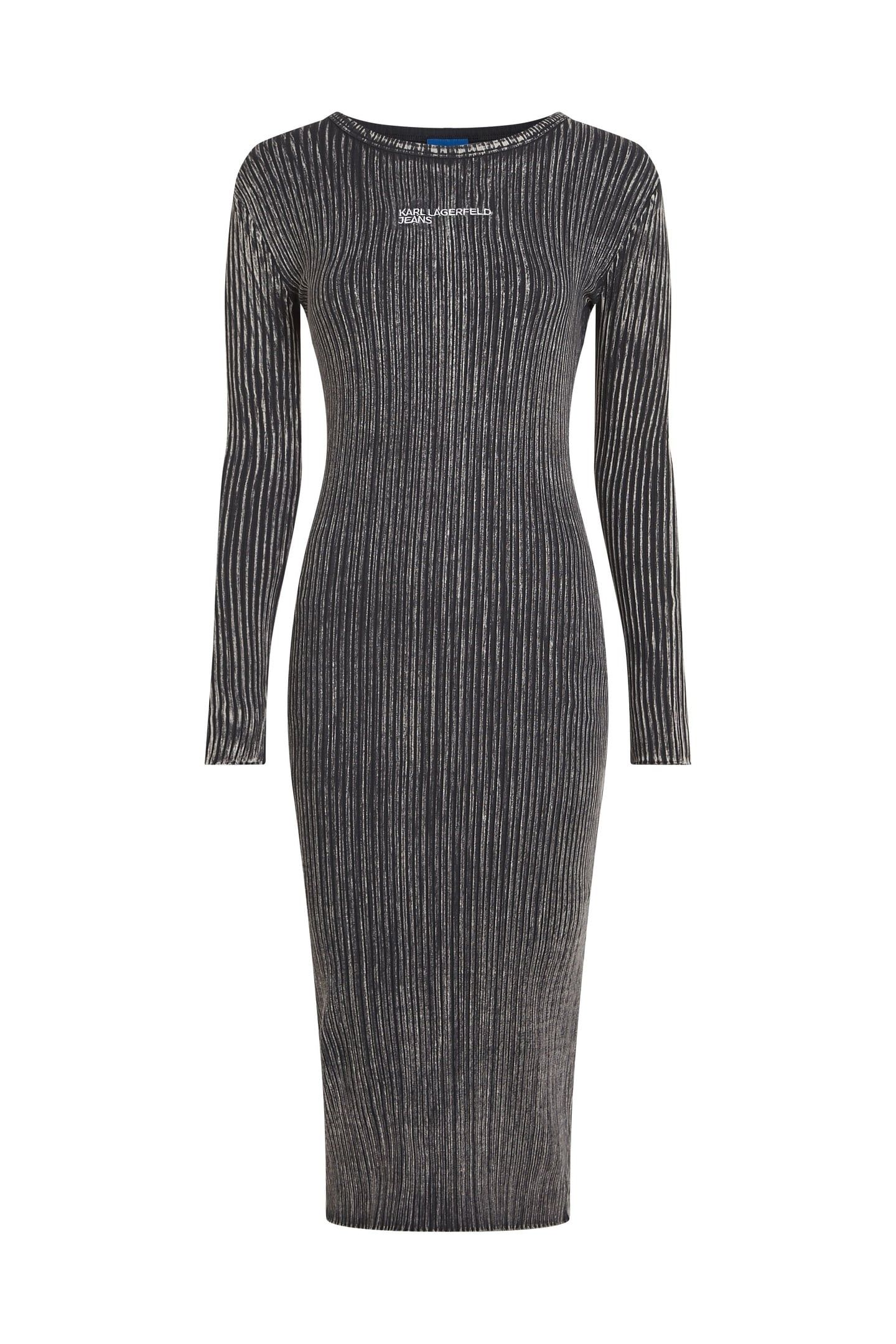 KLJ LS RIBBED DRESS WASHED BLACK 4