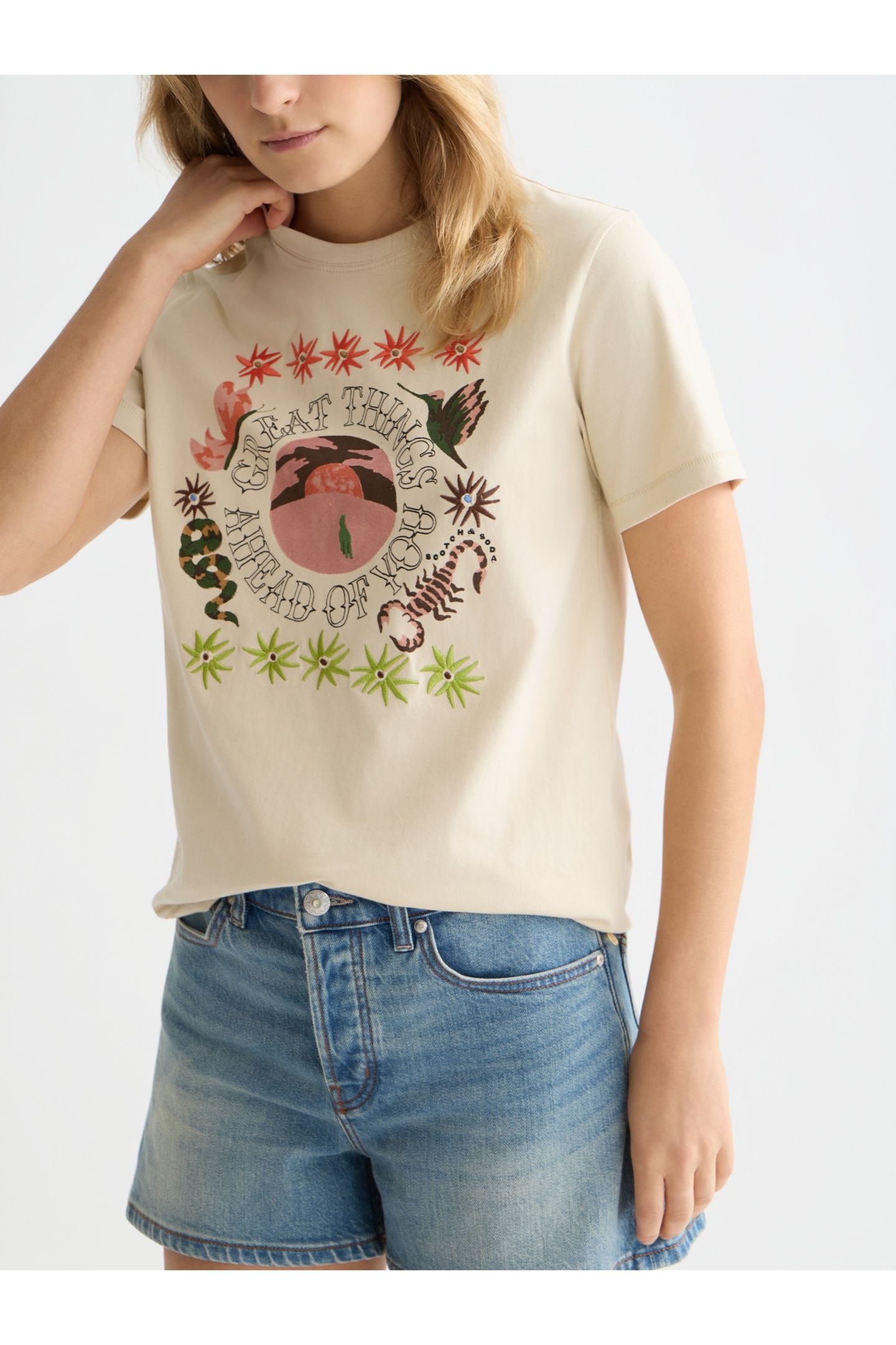 EMBROIDERED ARTWORK REGULAR-FIT T-SHIRT FOG 6