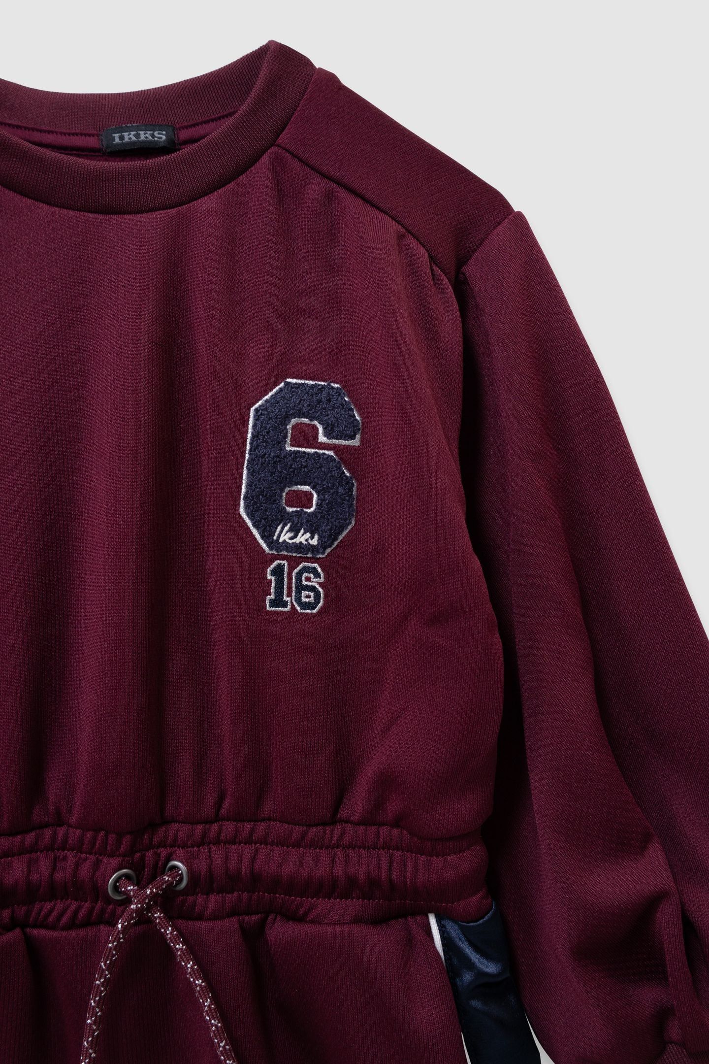 GIRLS’ BURGUNDY DRESS WITH SPORTY SIDE BANDS 5