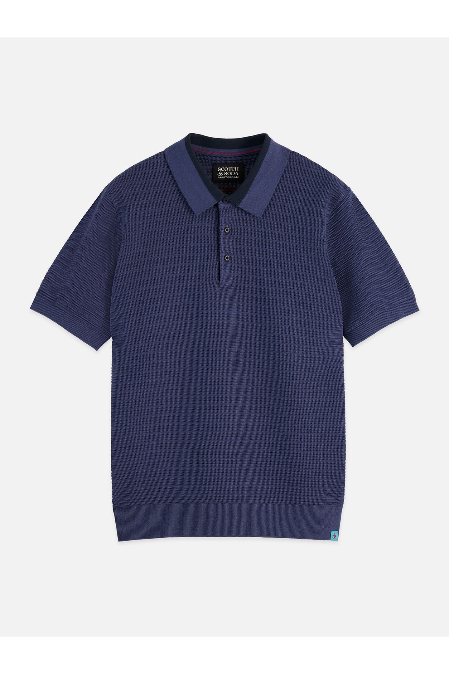 STRUCTURED KNITTED REGULAR-FIT POLO MEDIUM BROWN 1