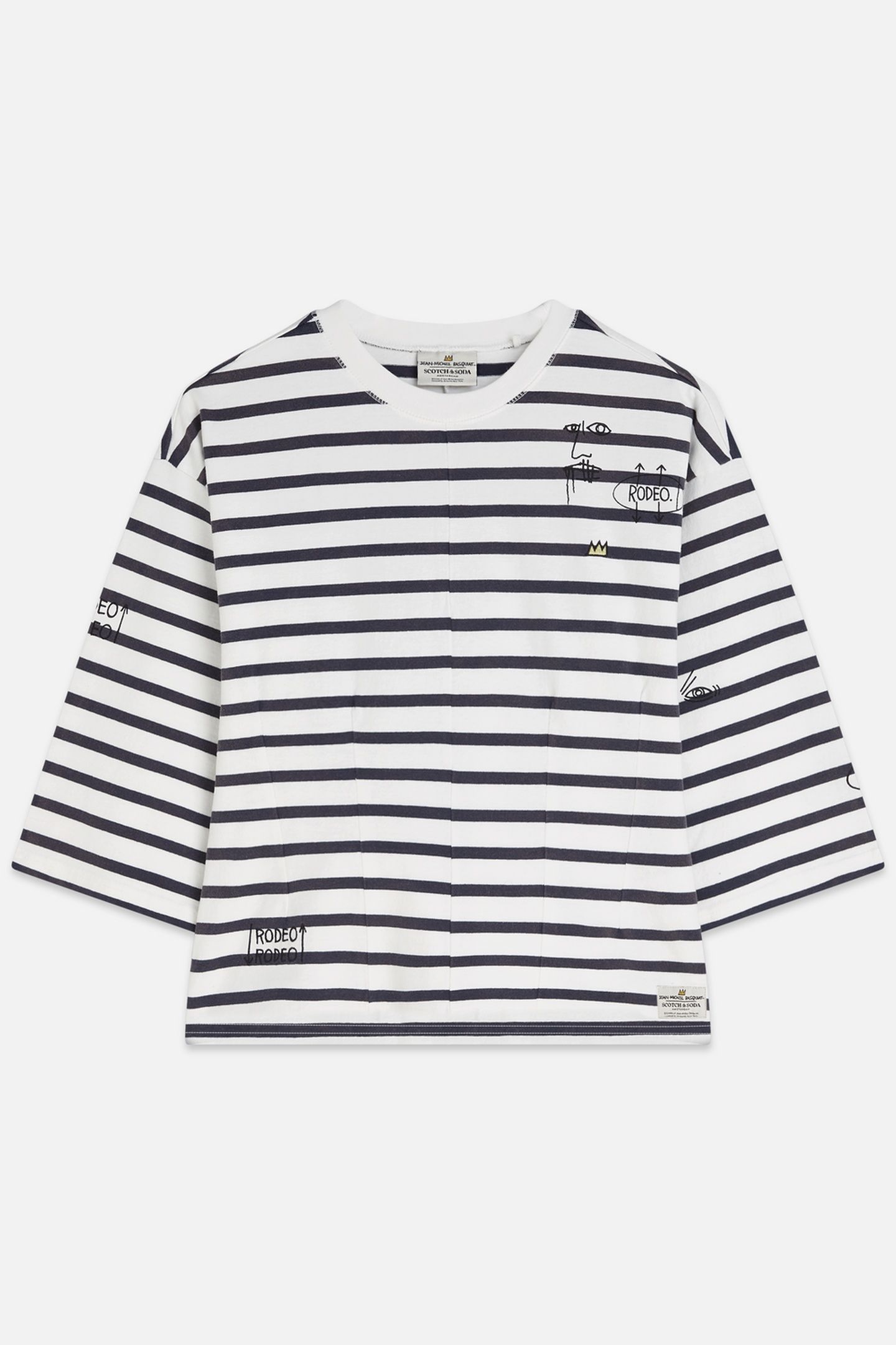BASQUIAT BRETON T-SHIRT BLUE WHITE STRIPE 1