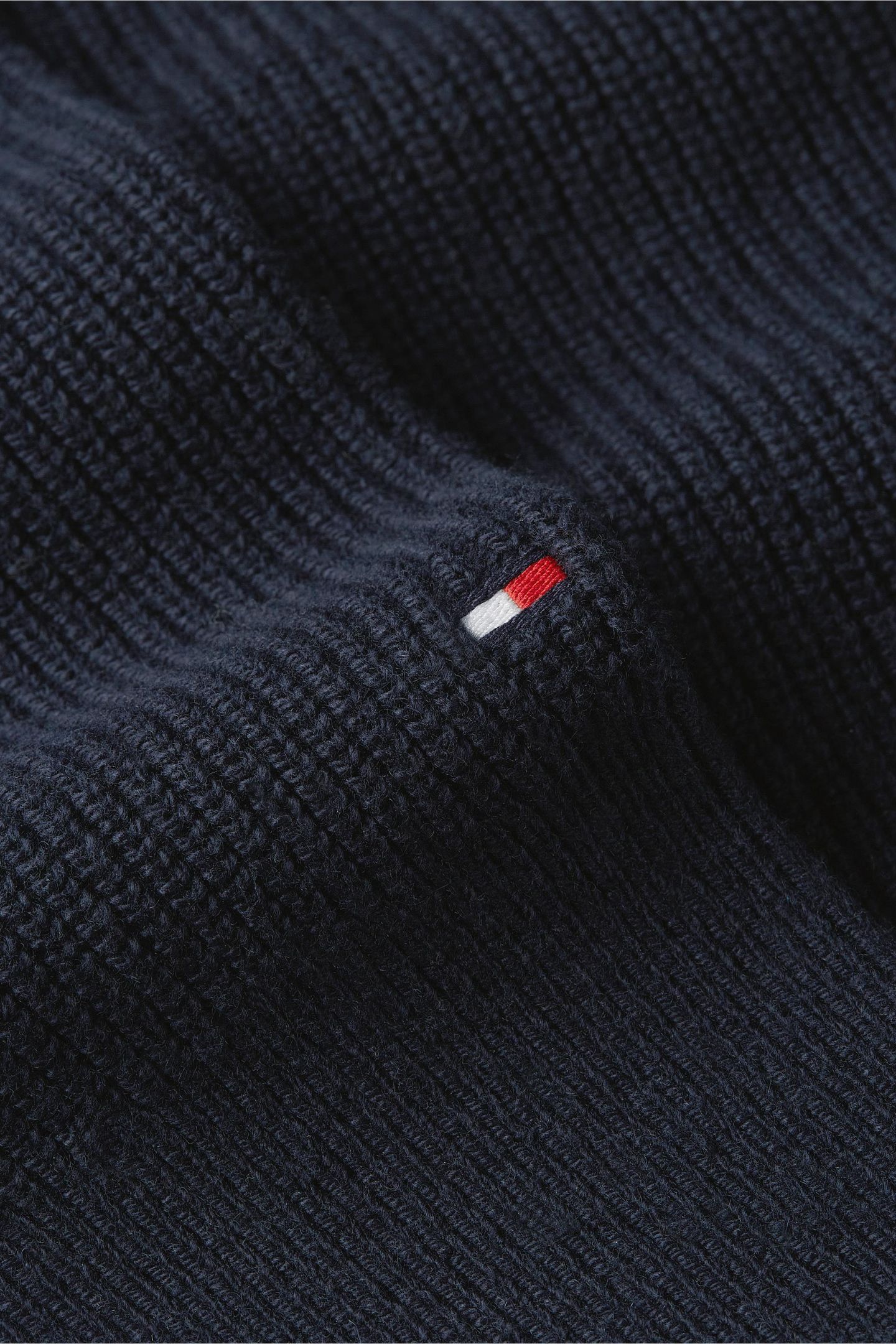 FISHERMAN RIB ZIP MOCK DARK NIGHT NAVY 7