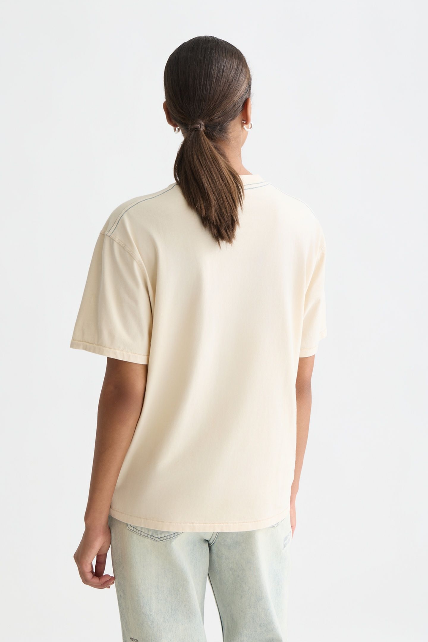 BASQUIAT WASHED ARTWORK T-SHIRT EGGNOG 2