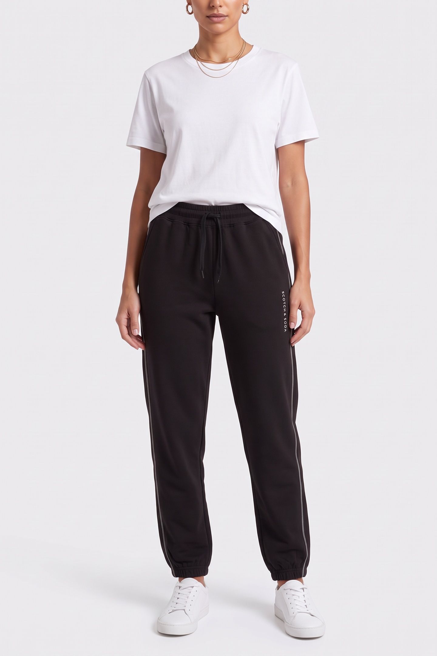 FLATLOCK RELAXED JOGGER PANTS BLACK 1
