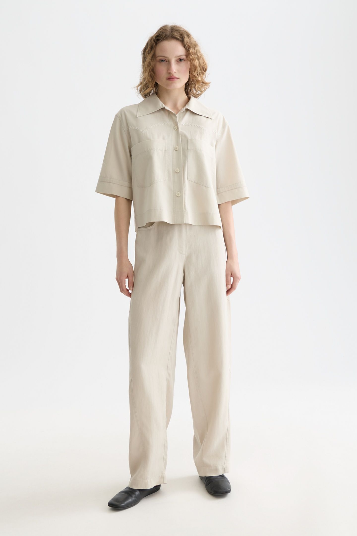 LOTUS - HIGH RISE BARREL LEG TWILL PANTS MOONSTRUCK 3