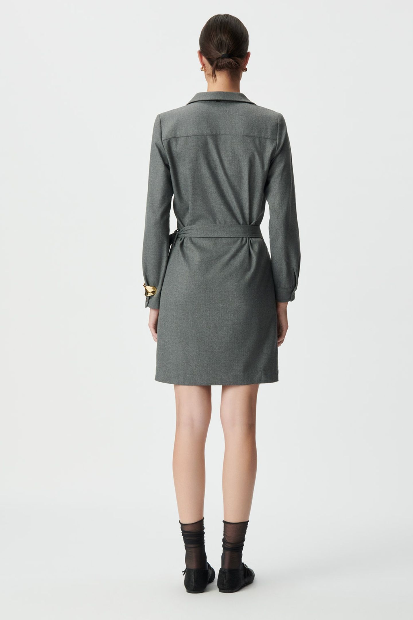 GREY WRAPAROUND SHIRT DRESS 2