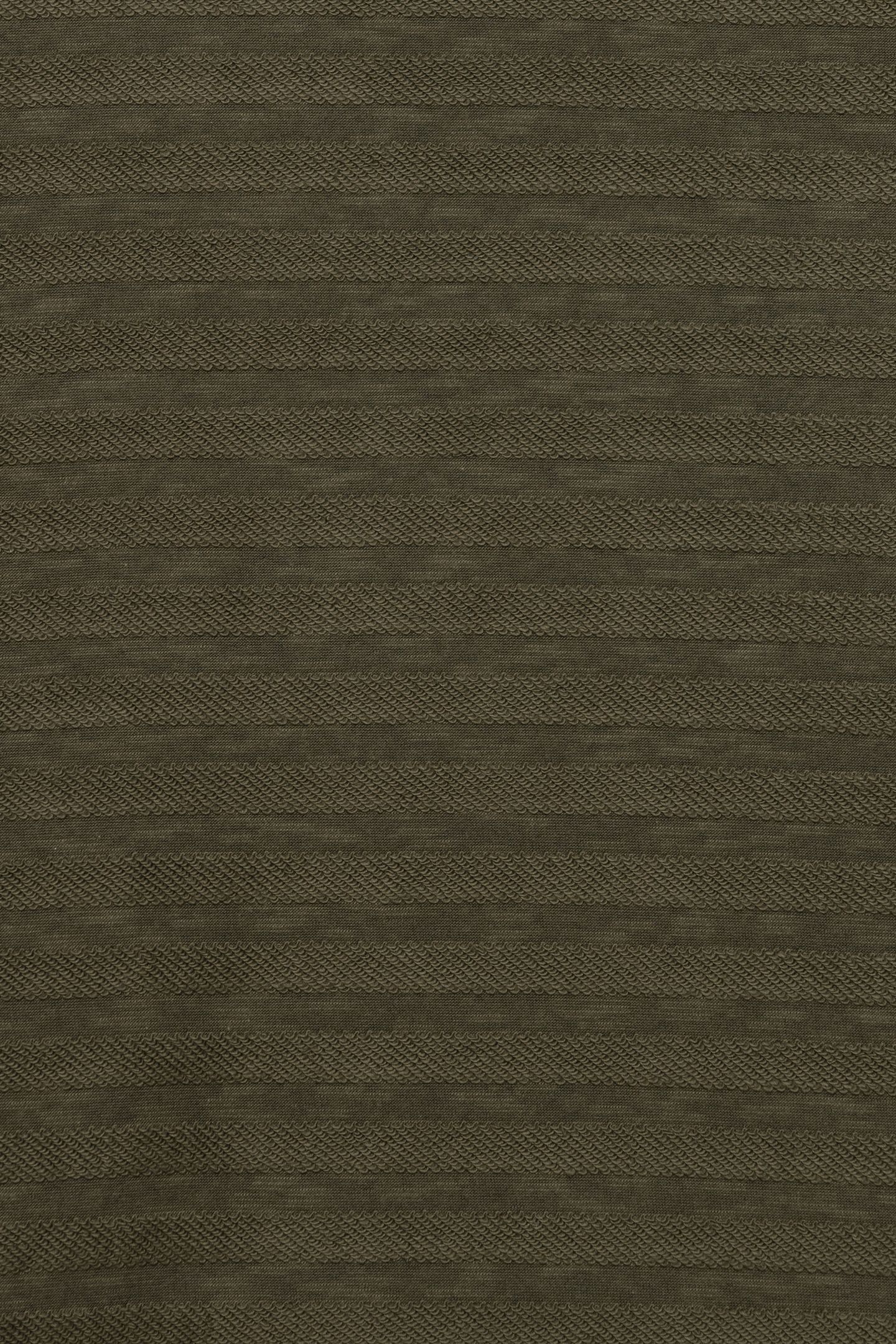 DARK KHAKI TERRY STRIPED PATTERN TEE-SHIRT 6