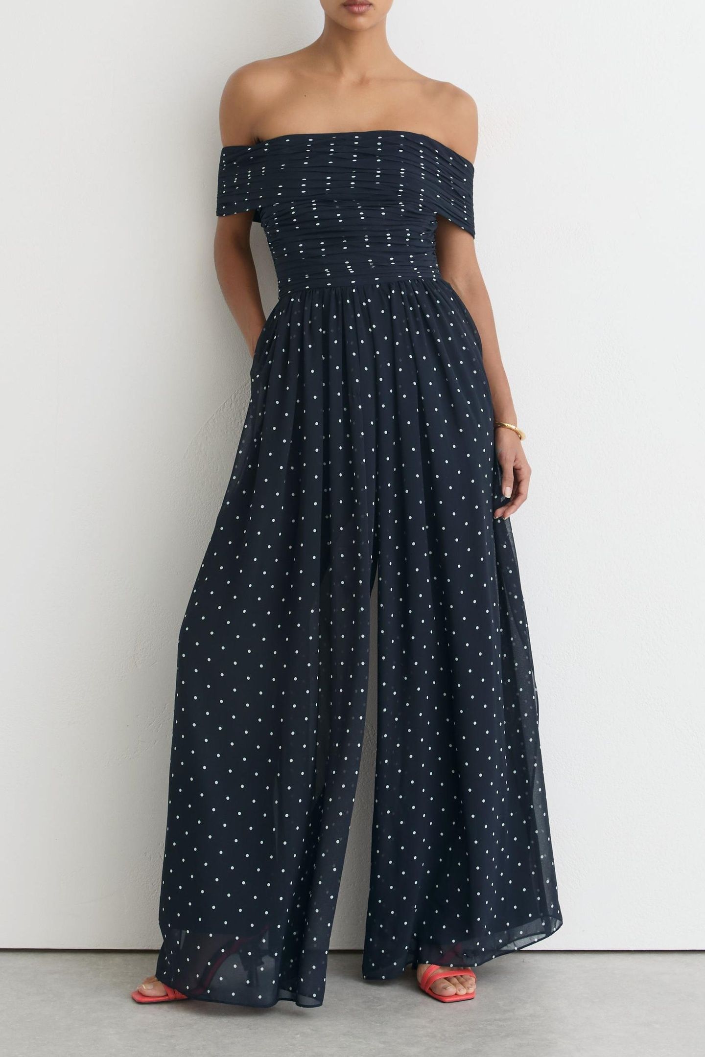 POLKA DOT JUMPSUIT NAVY/IVORY 1