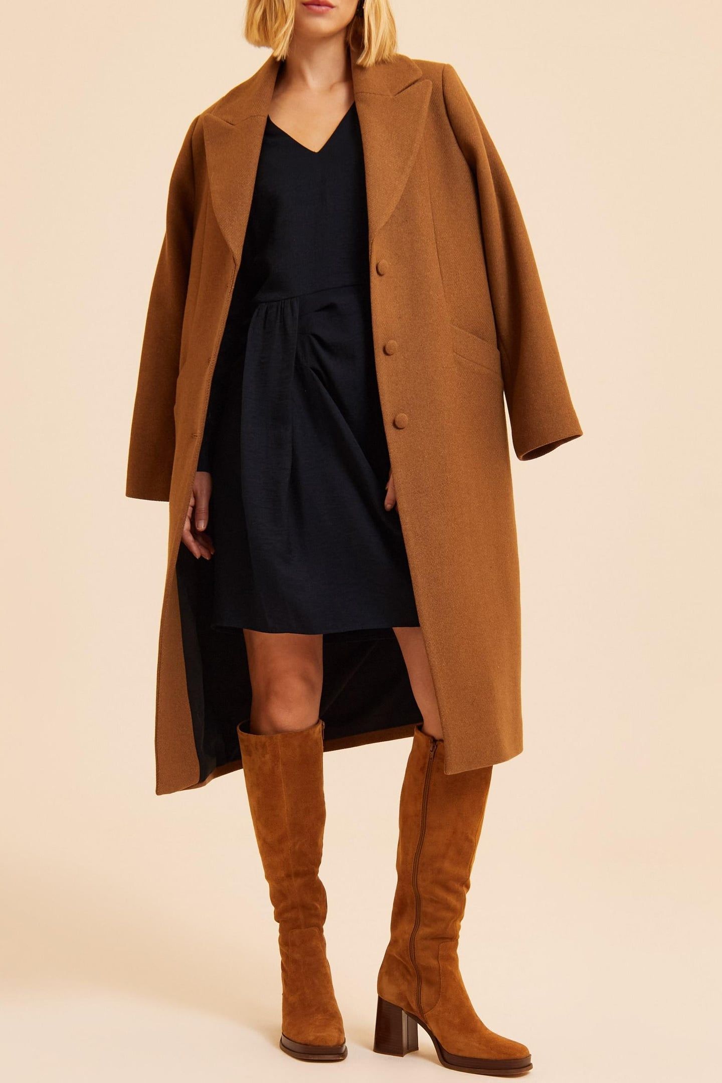 NAVY DRESS WITH DRAPED-LOOK SIDE 5