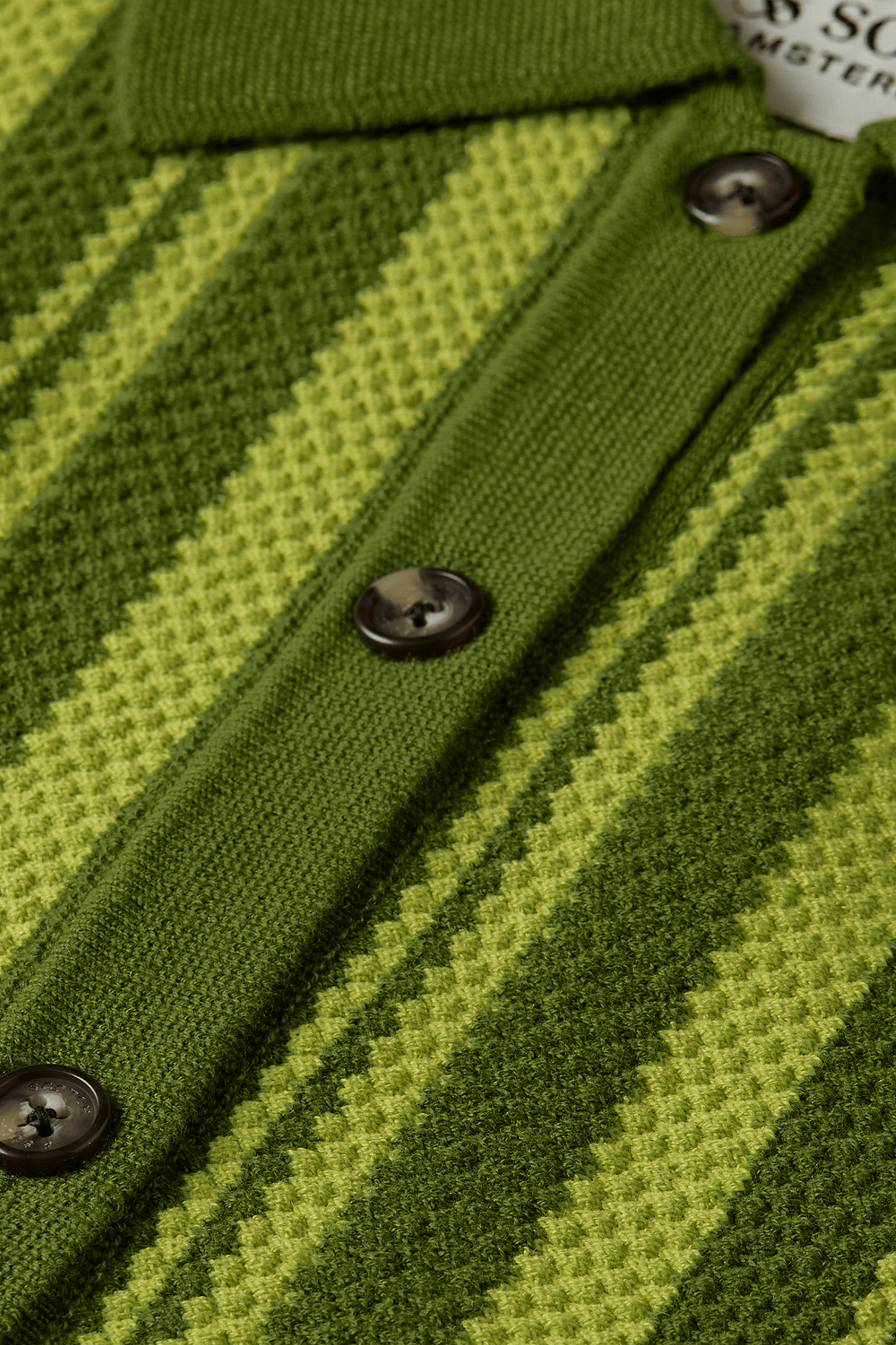 TEXTURED VERTICAL STRIPE KNITTED TEE GARDEN GREEN 7
