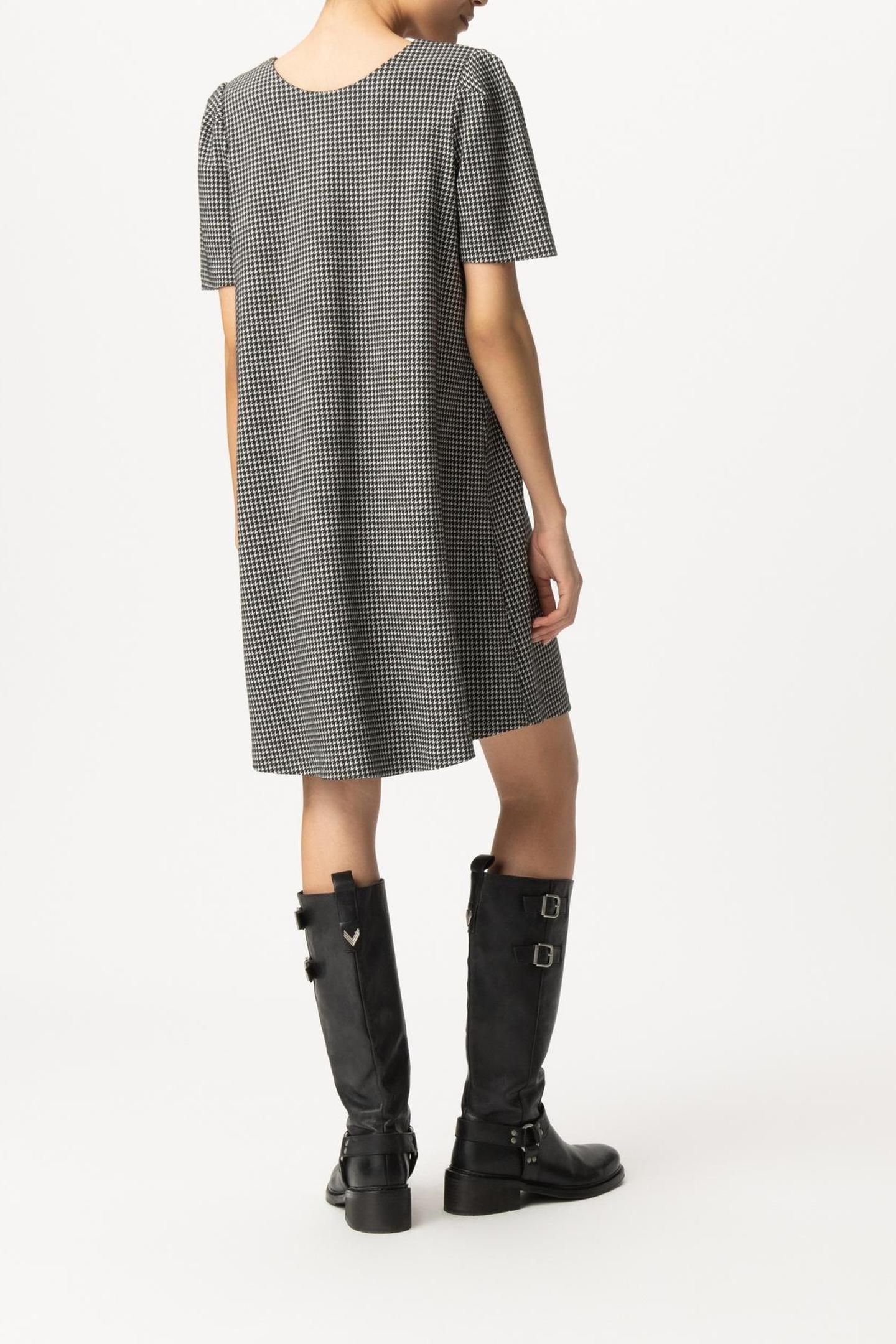 BLACK HOUNDSTOOTH BACK/FRONT REVERSIBLE DRESS 2