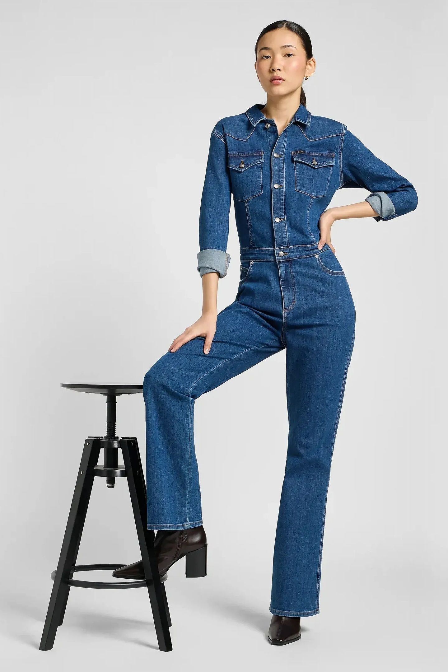 WESTERN JUMPSUIT UPSTREAM SLIM DENIM BLUE 5