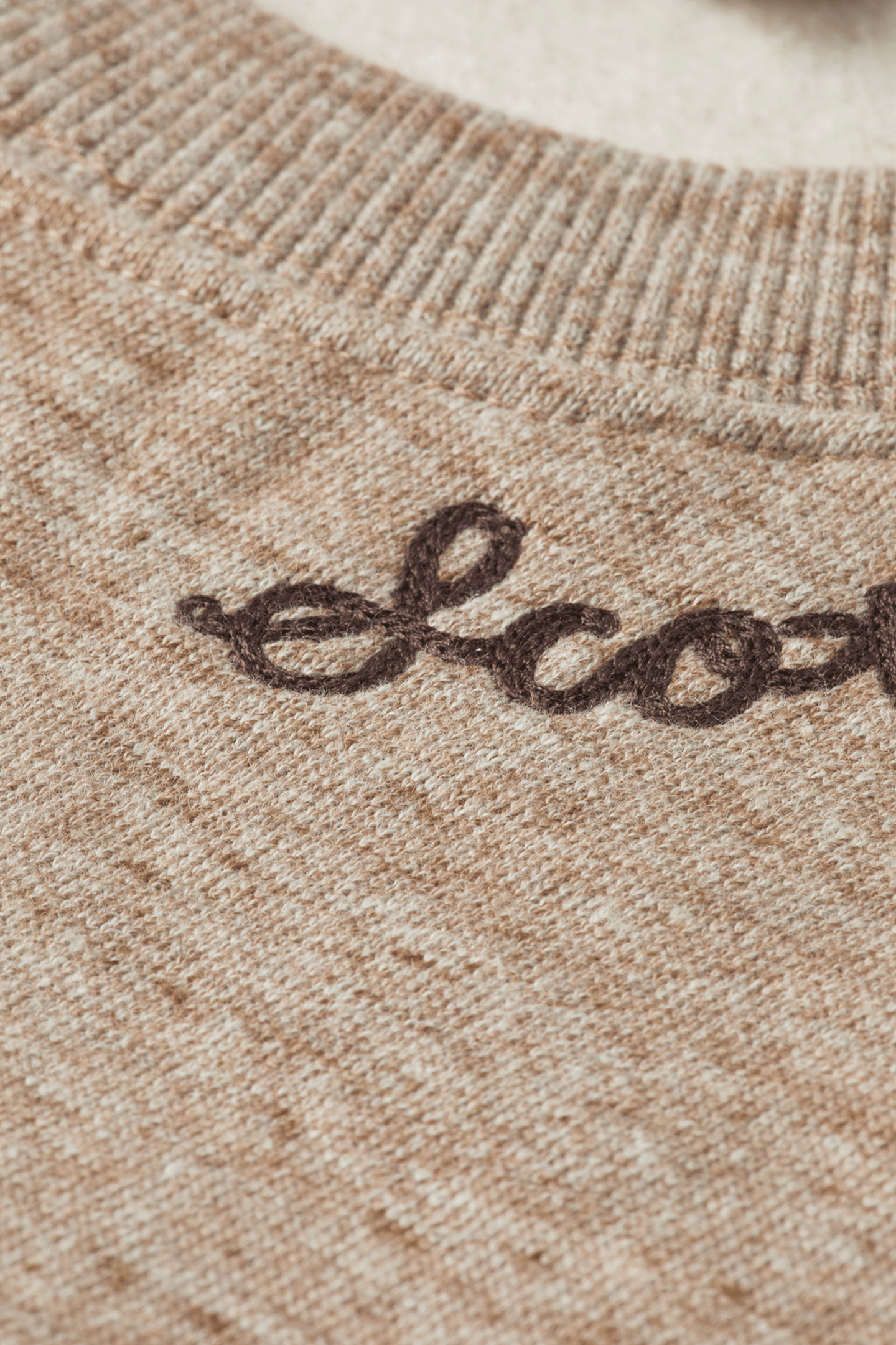 SPACE YARN EMBROIDERED LOOSE-FIT SWEATSHIRT MEDIUM BROWN 7