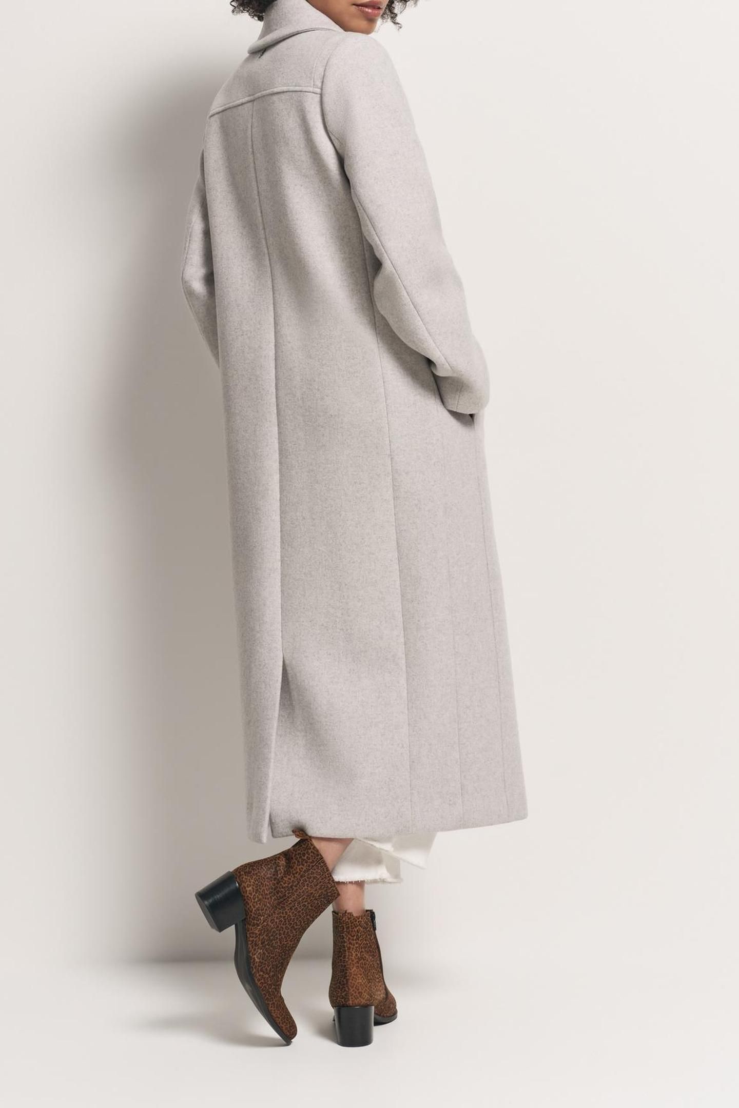 DWAIN - GREY DOUBLE-BREASTED BUTTONED LONG COAT 2