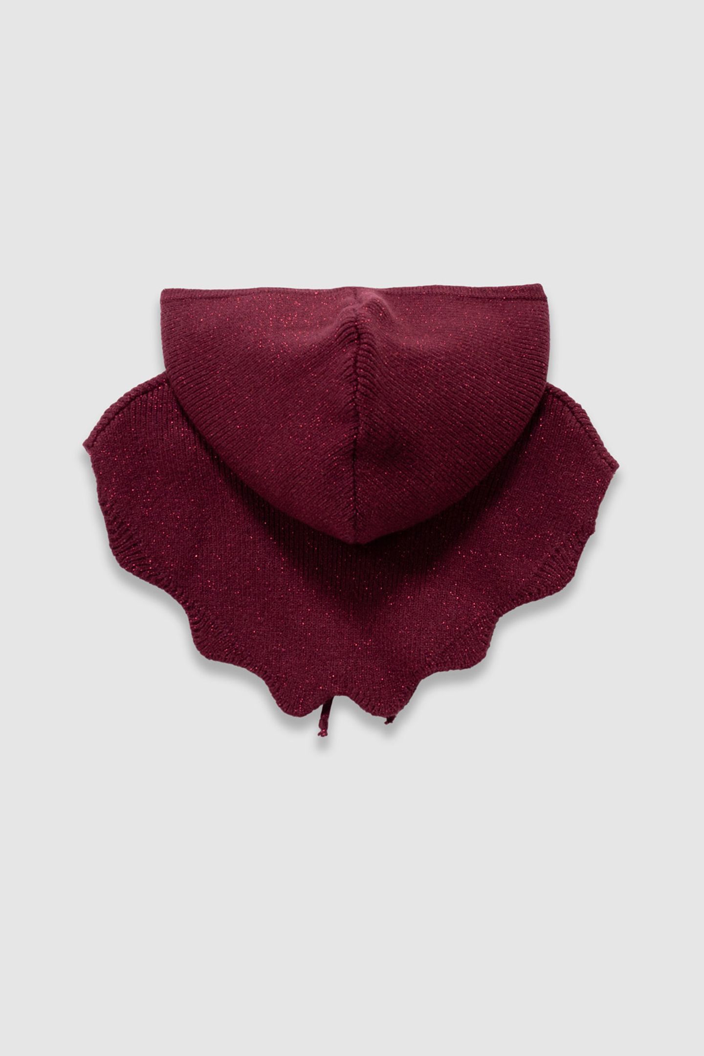 GIRLS’ PINK GLITTERY KNIT COWL WITH BOW DECOR 4