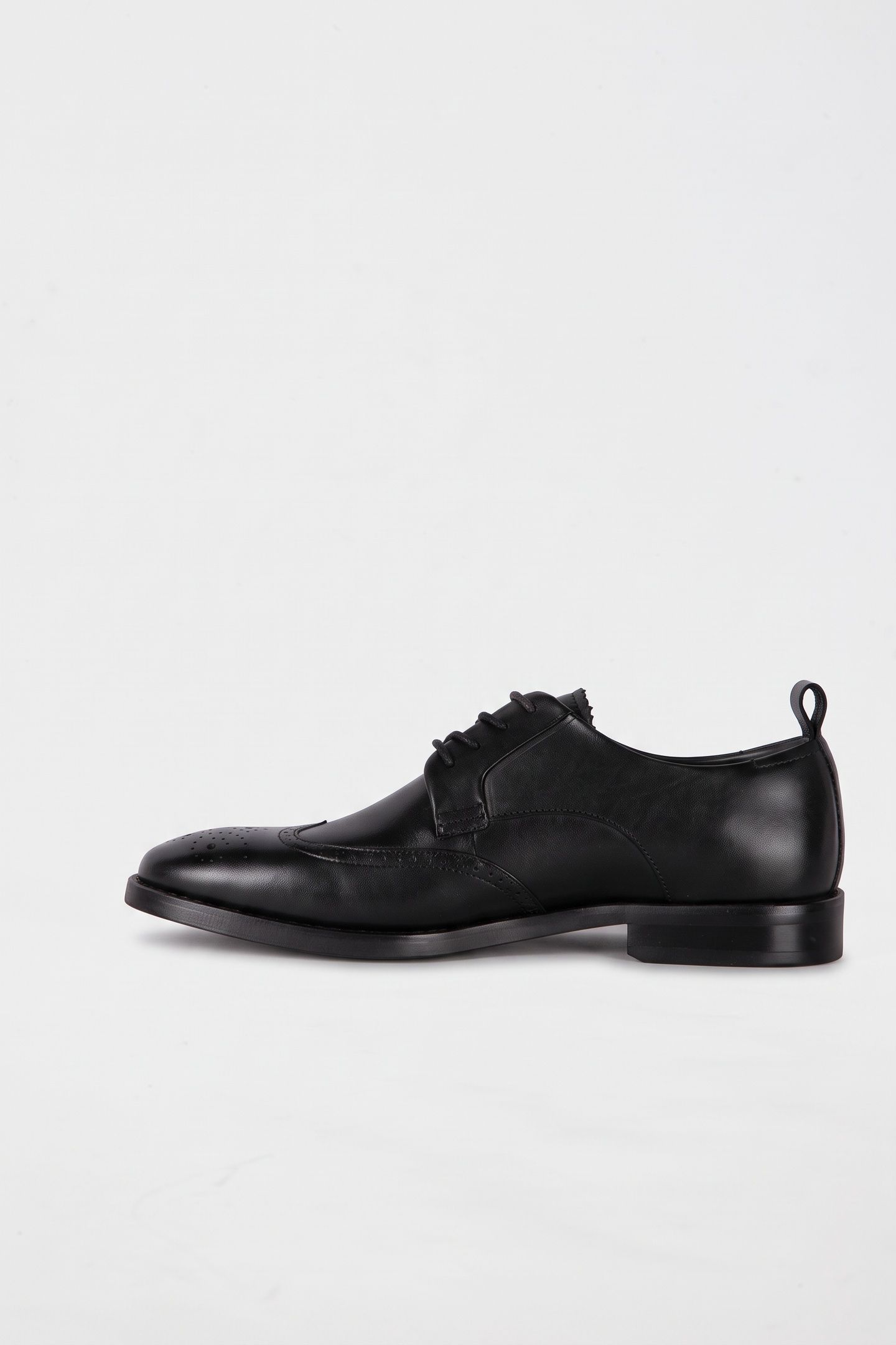 MFS HACKNEY WING TOE BROGUE DETAIL SHOES JET-BLACK 4