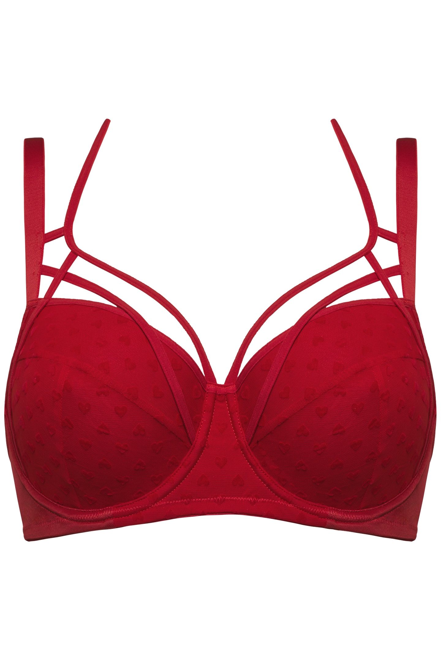 THE ART OF LOVE RED HEART PLUNGE BALCONY BRA 3