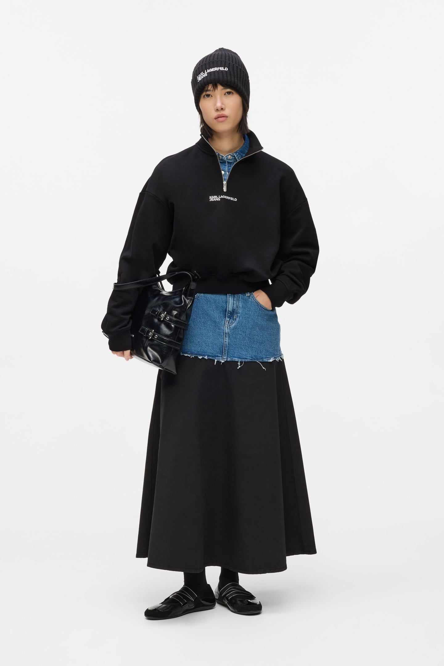 KLJ HALF ZIP SWEAT BLACK 1