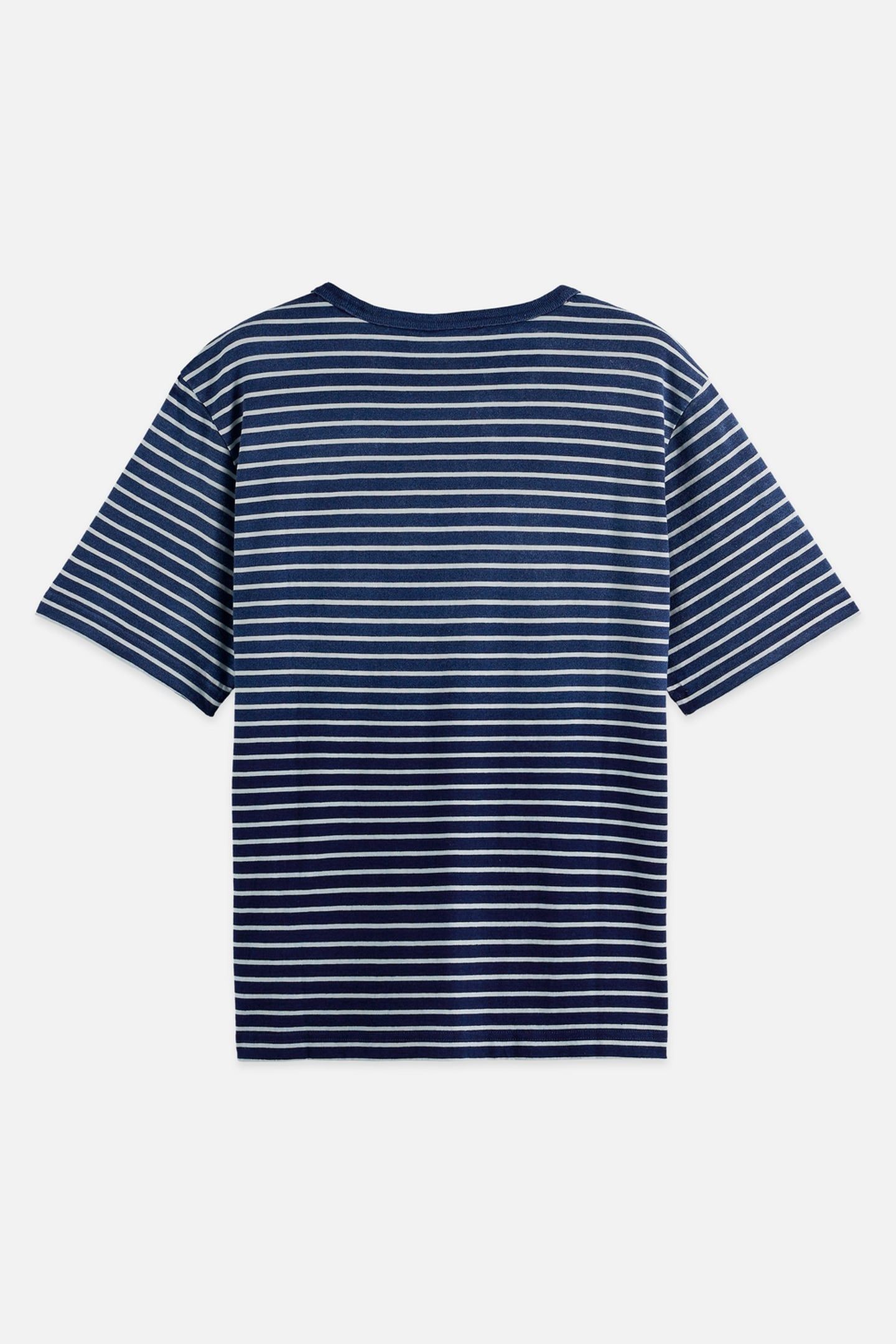 INDIGO WASHED LOOSE FIT T-SHRIT SAND STRIPE 5