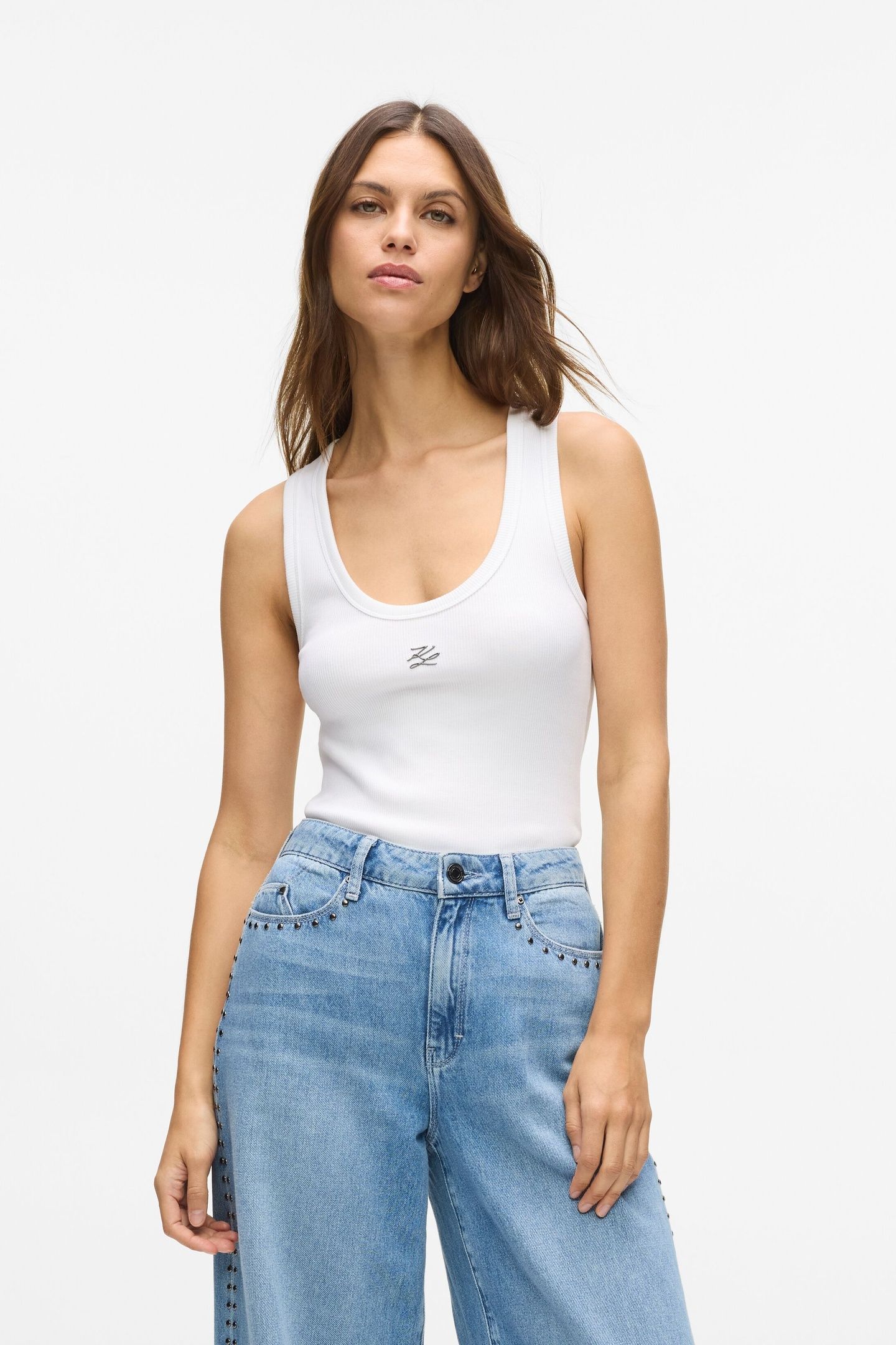RIBBED TANK TOP WHITE 1