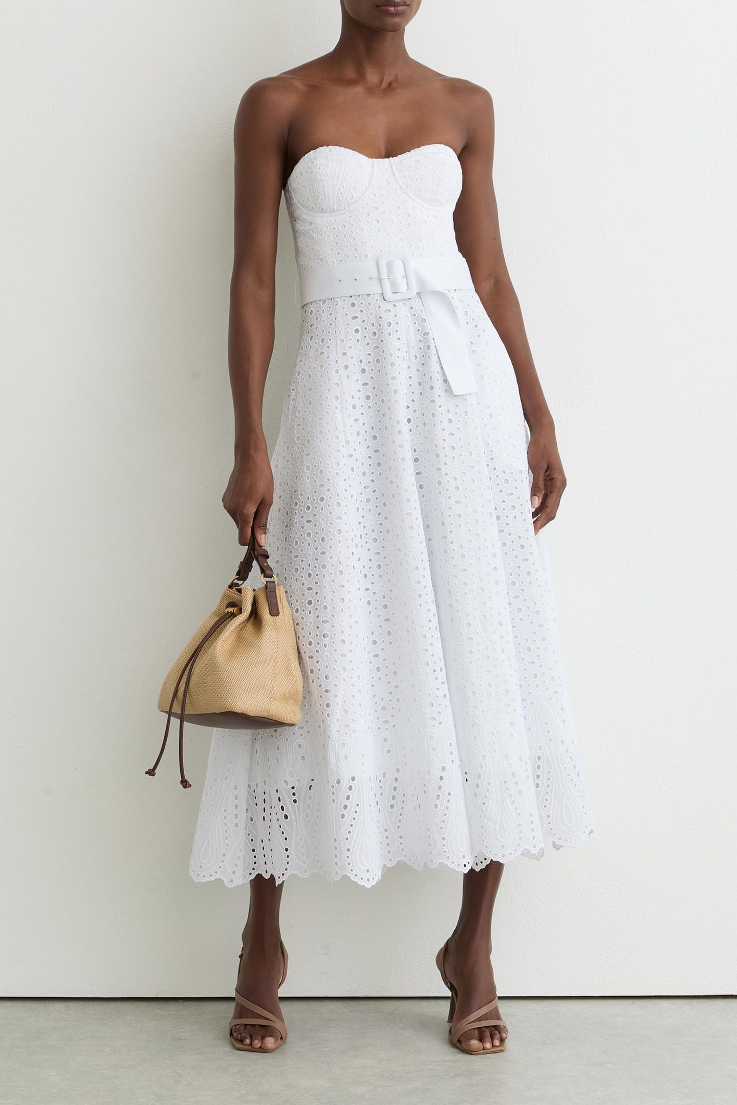 LACE BUSTIER DRESS WHITE 1