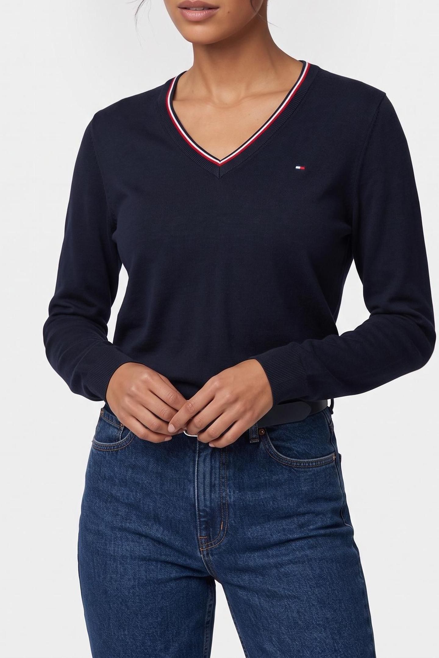 HERITAGE V-NECK SWEATER MIDNIGHT 1