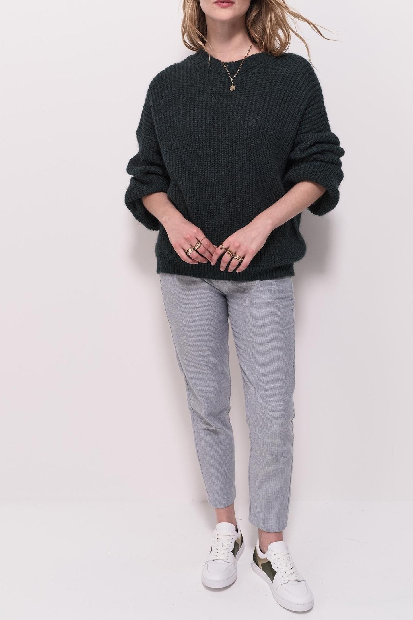 TREFLE - GREEN REVERSIBLE KNIT FRONT/BACK CARDIGAN 3