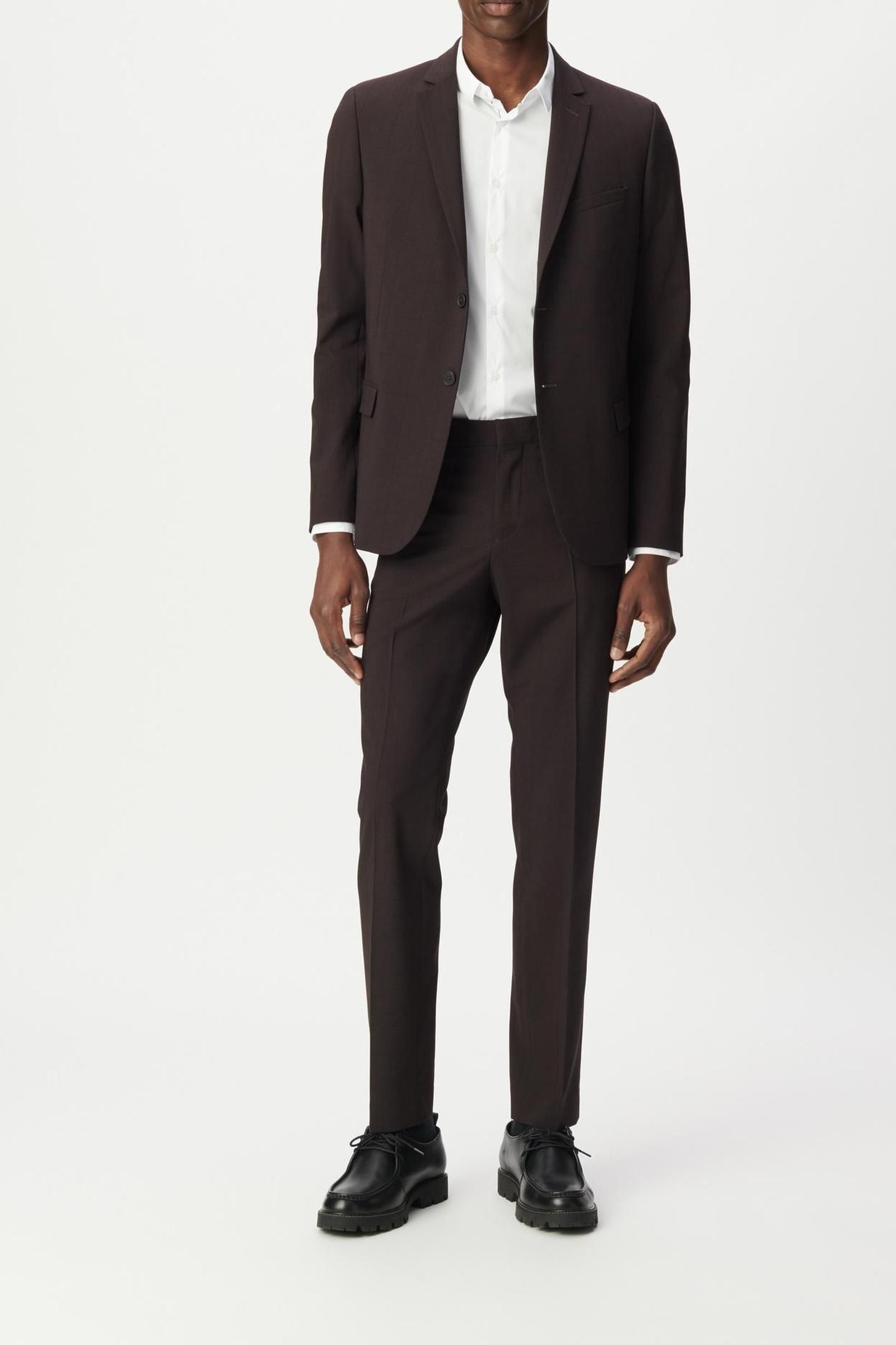 PLUM CHECK TRAVEL SUIT SUIT TROUSERS 3