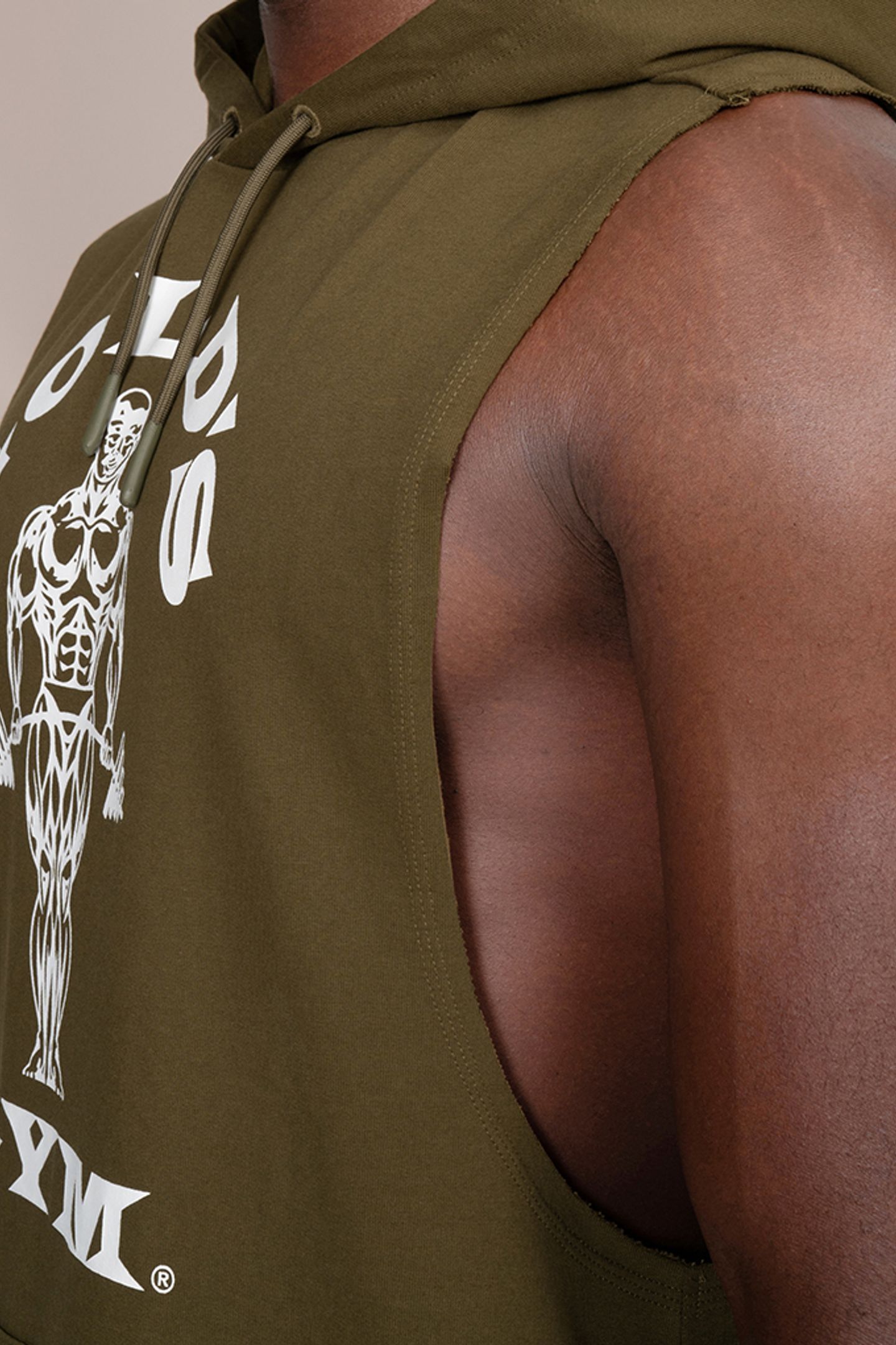 MUSCLE JOE SLEEVELESS HOODIE OLIVE 4